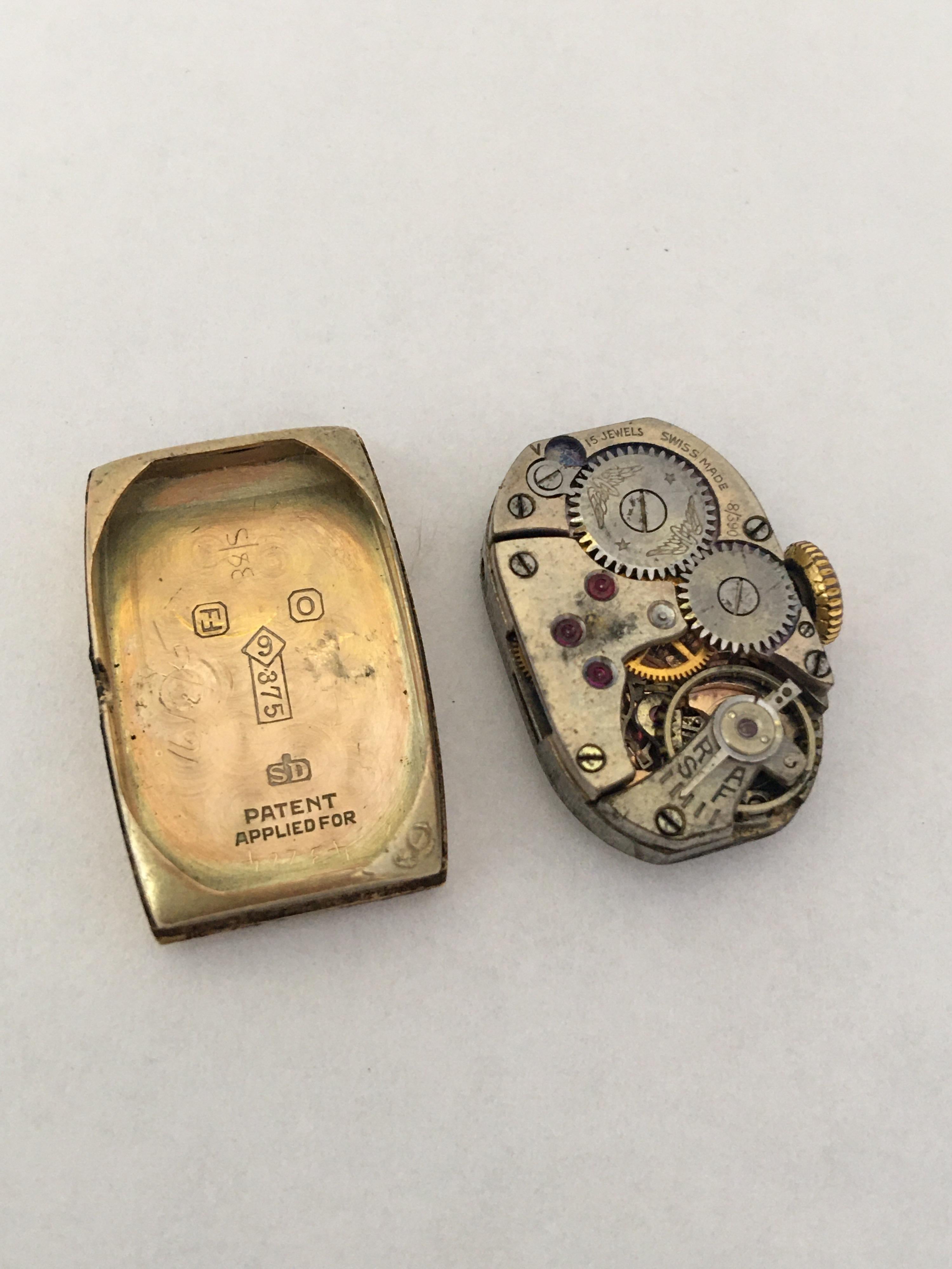 Vintage 1940s 9 Karat Gold Ladies “Hendersons” Swiss Mechanical Watch For Sale 1