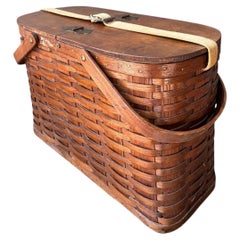 Vintage 1940s Abercrombie And Fitch Woven Picnic Basket