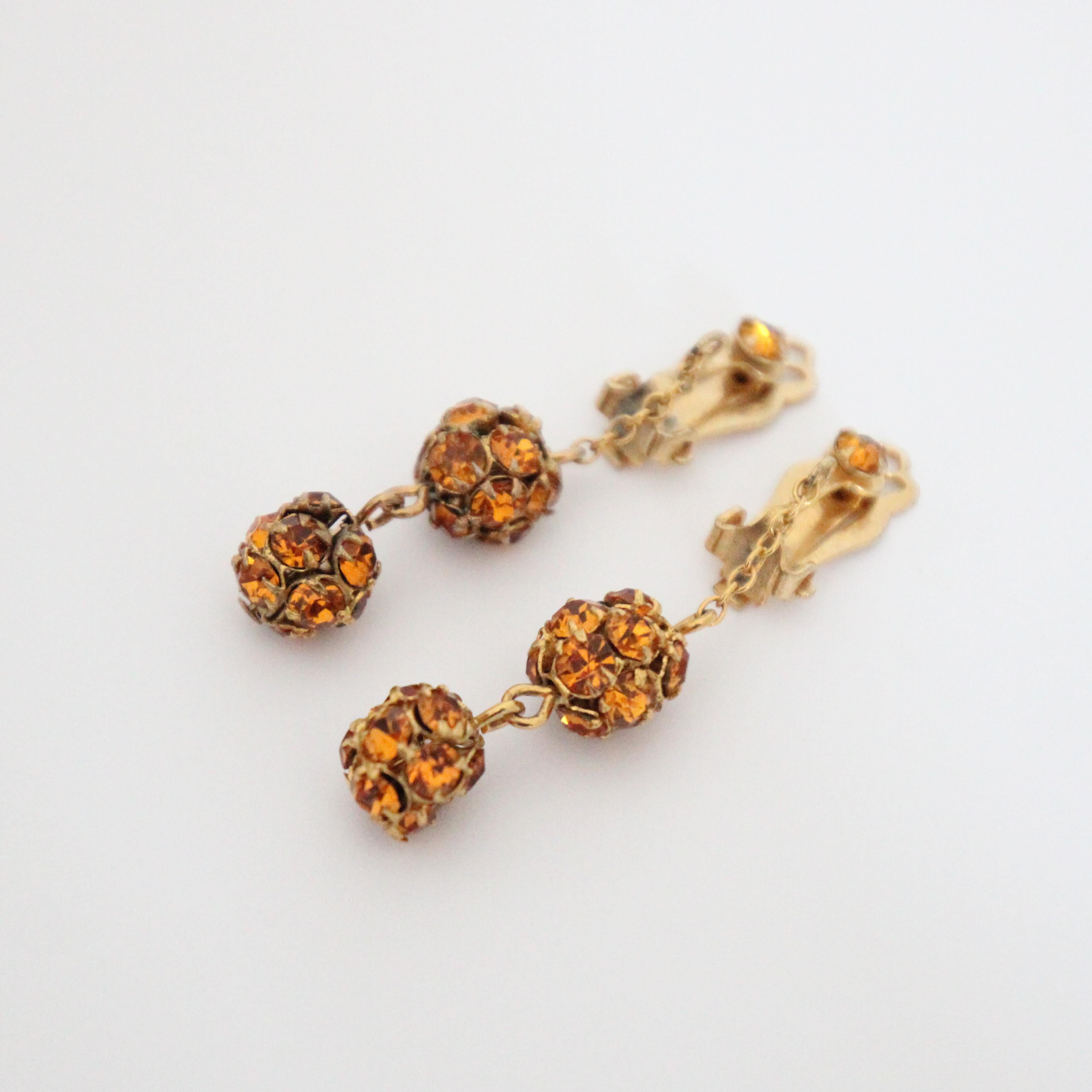 Vintage 1940 Pendientes de araña de imitación de ámbar 1940s joyería en Bueno estado para la venta en Cheltenham, GB