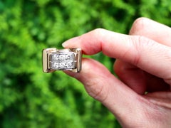 Vintage 1940s Art Deco Diamond and Gold Cocktail Ring
