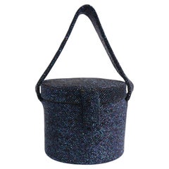 Vintage 1940's Beaded Box Bag Wristlet Handbag Evening Bag 1940s iridescent bag