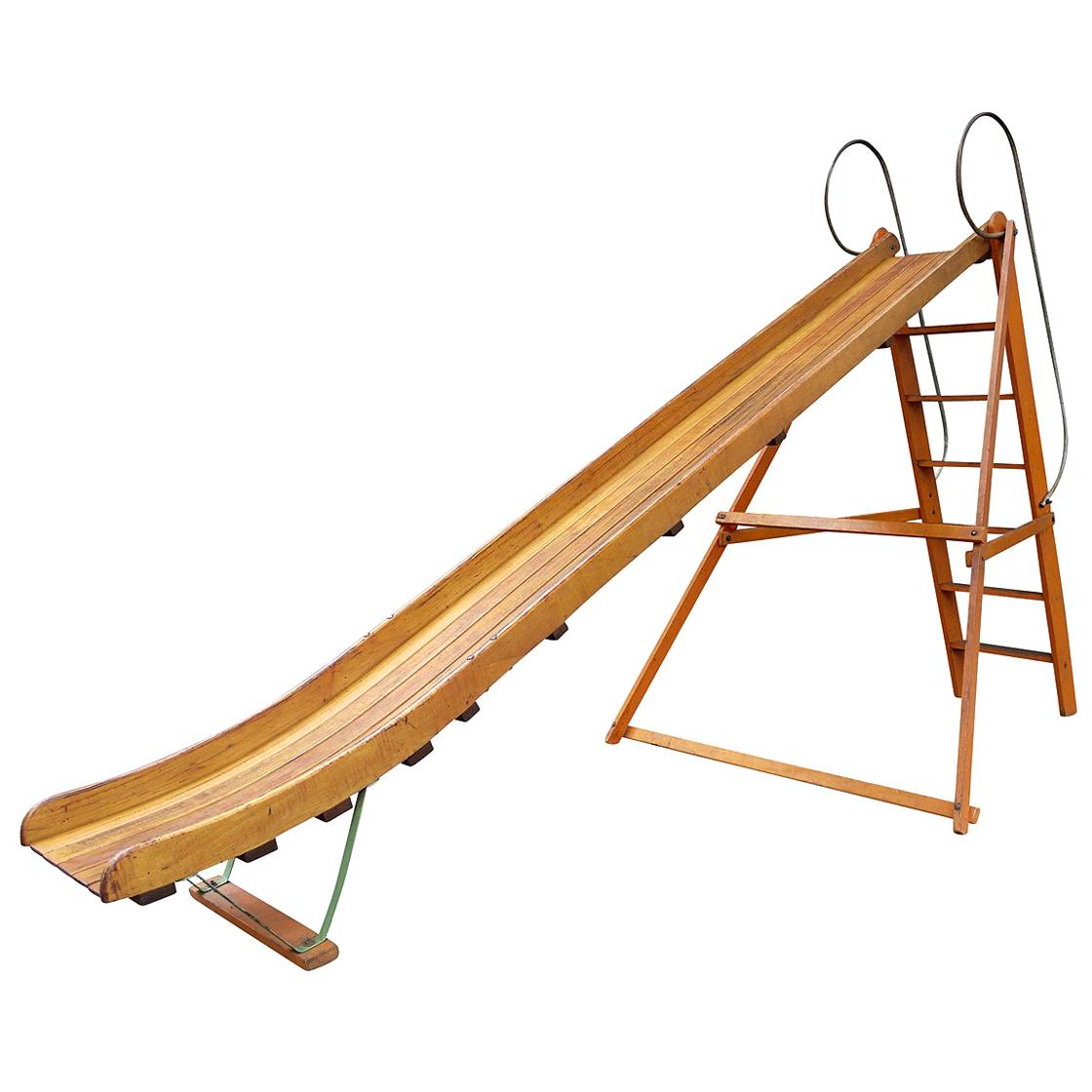 Vintage 1940s Bent Wood Playground Slide
