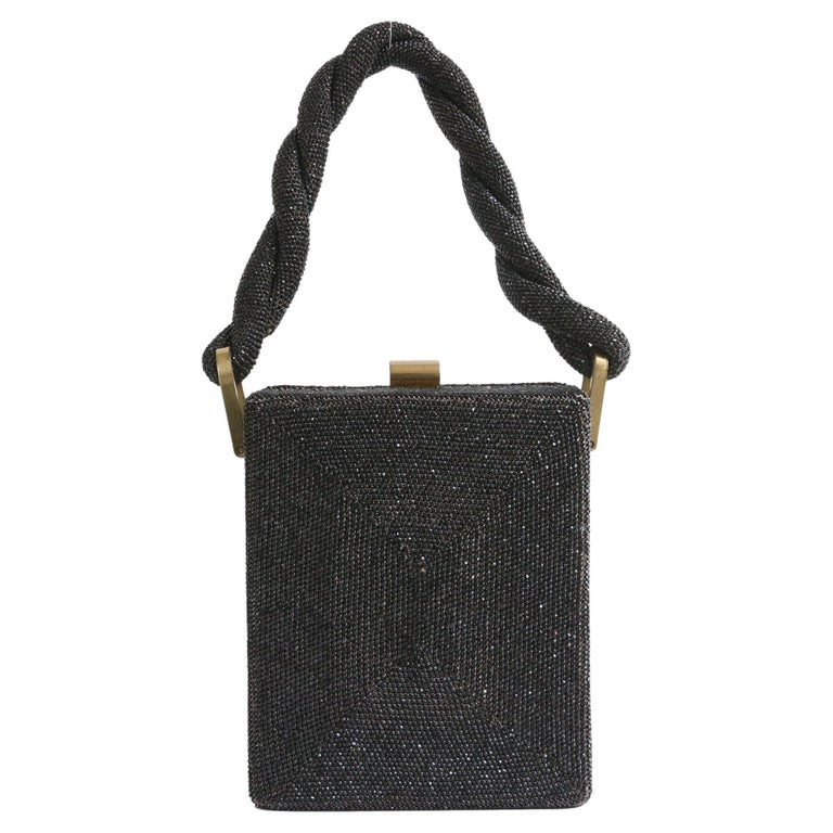 Lux 1940s Black Purse - Hand Beaded Bag - Charlet Paris Label Evening –  Vintage Vixen Clothing