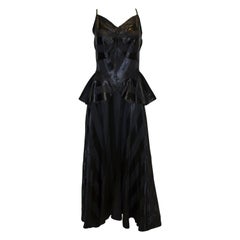 Vintage 1940s Black Evening Gown
