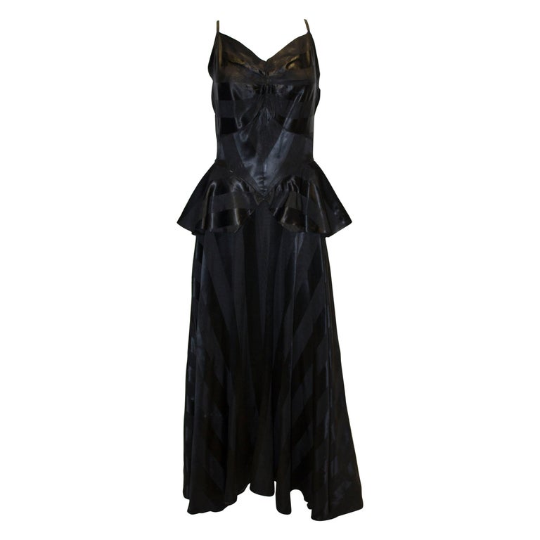 Vintage 1940s Black Evening Gown at 1stDibs
