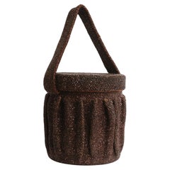 Vintage 1940's bronze beaded box bag evening bag original 1940s beaded wristlet