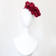 Vintage 1940's Burgundy Felt Percher Hat 1940s Statement Hat