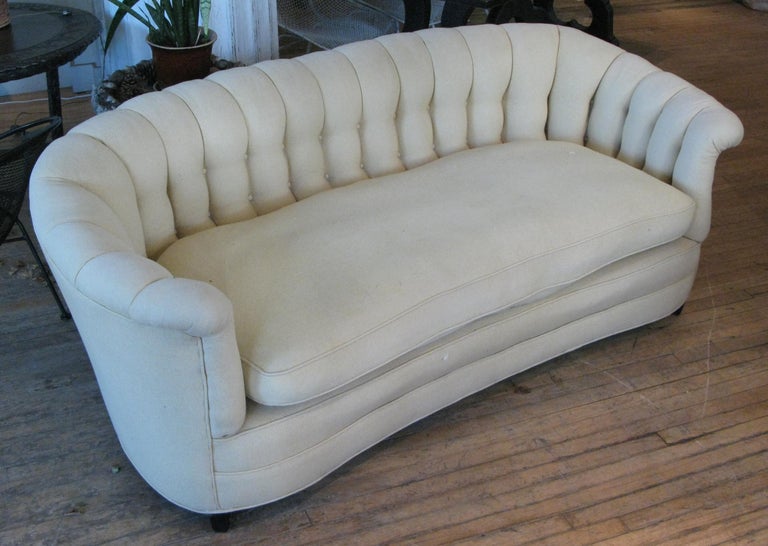 Vintage 1940s Button Tufted Sofa For Sale at 1stdibs