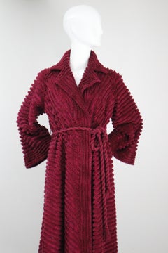 Vintage 1940's Chenille Dressing Gown Vintage 1940s Burgundy Chenille UK 12 US 8