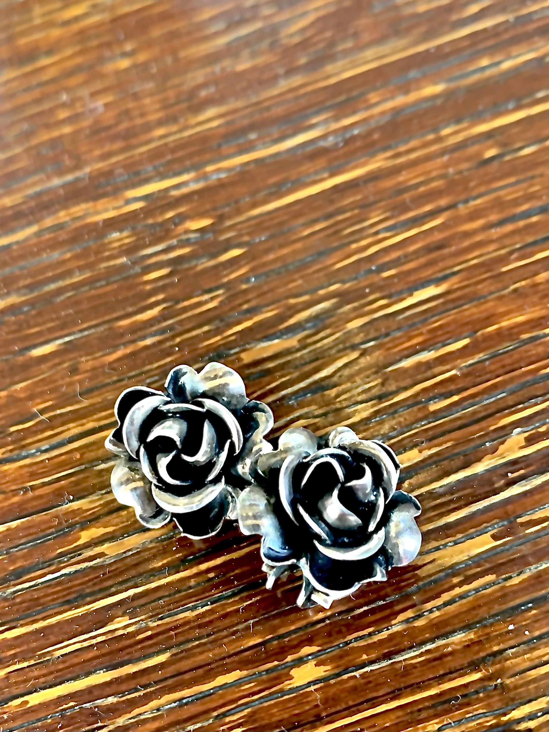Vintage 1940 Pendientes de clip Rosas Flores 935 en venta 1