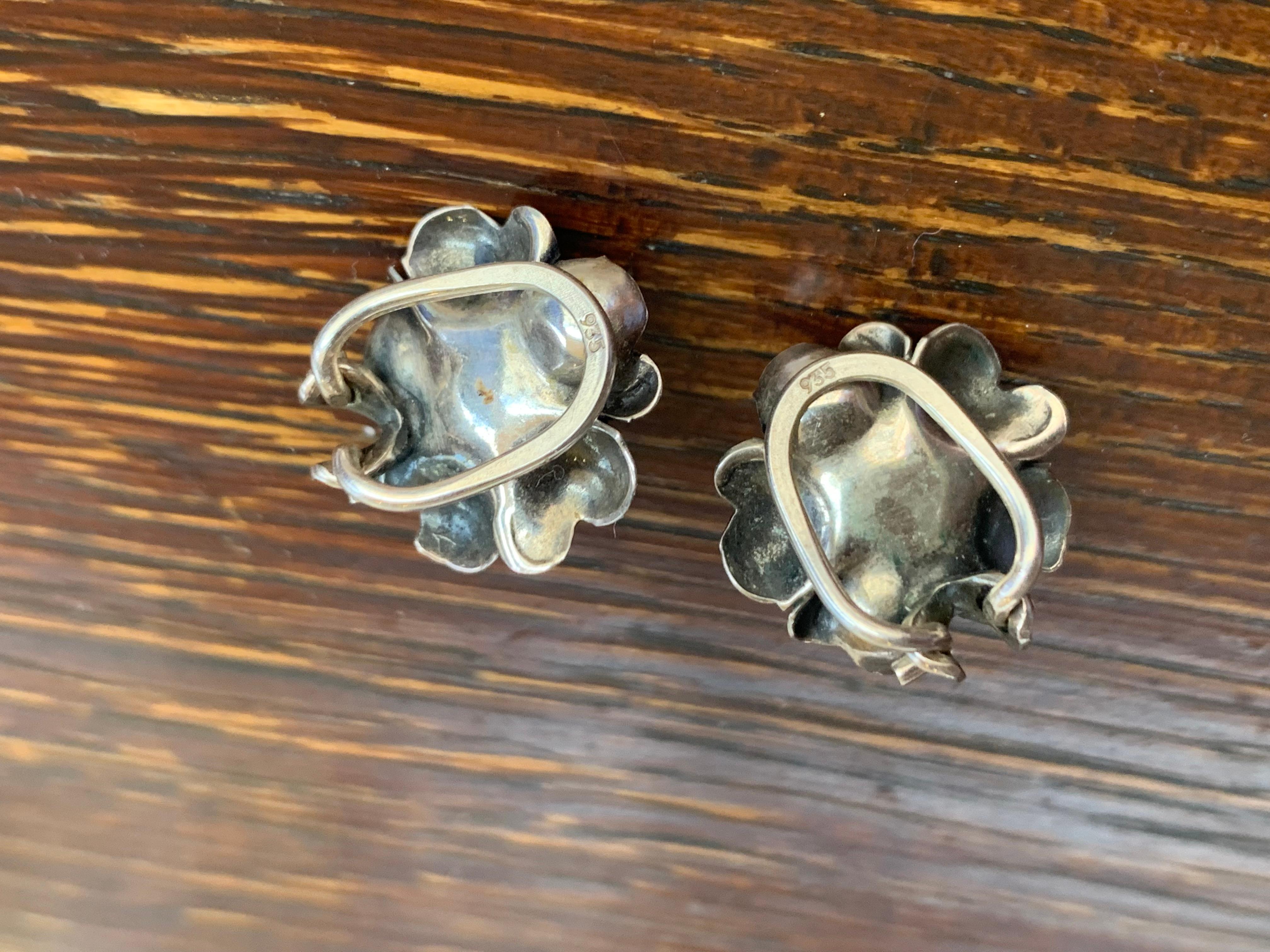 Vintage 1940 Pendientes de clip Rosas Flores 935 en venta 3