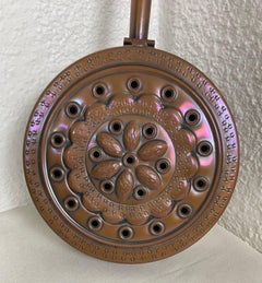 Vintage 1940s Copper Bed Warmer by Villedieu, France - 2Y542