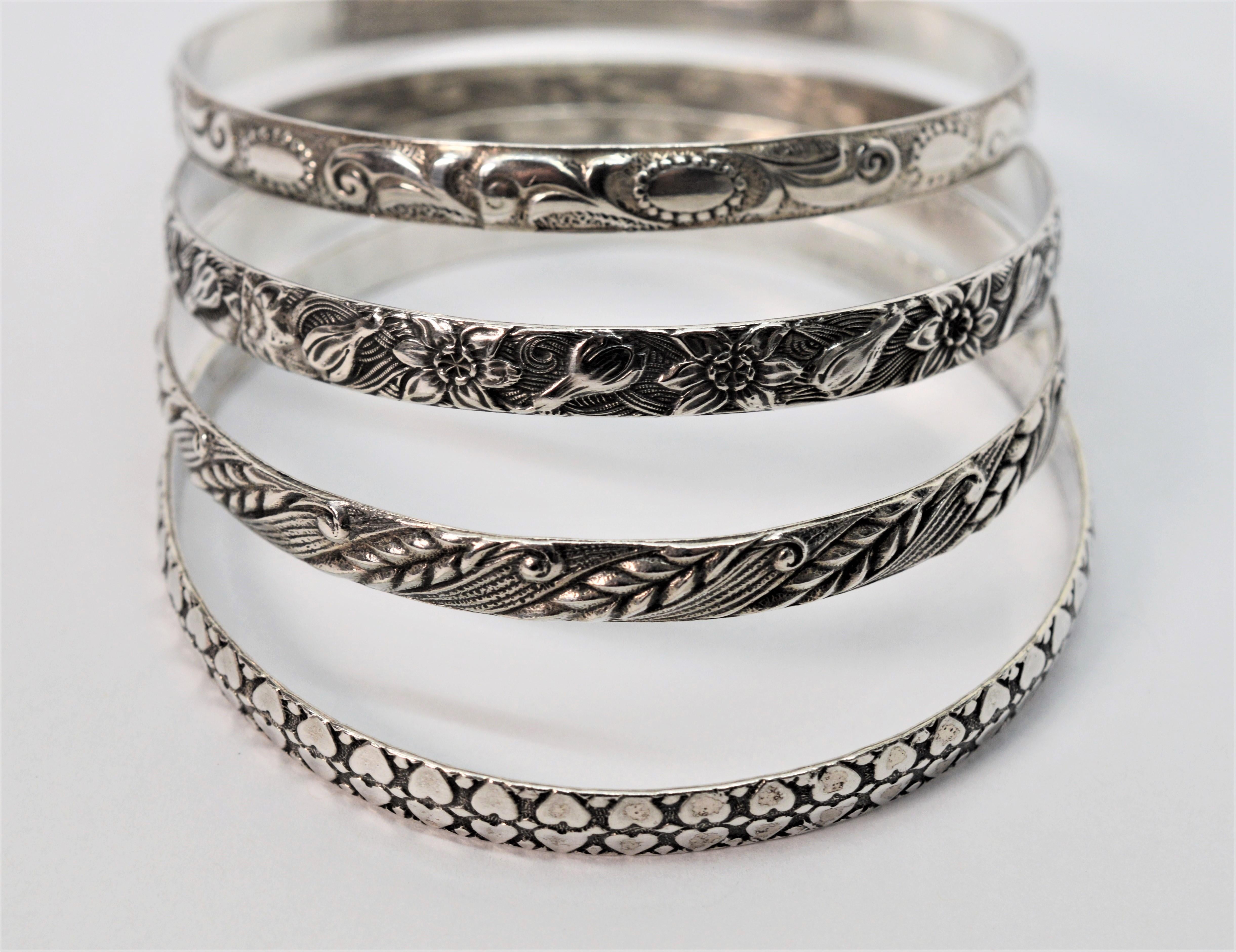 vintage sterling silver bangle bracelets