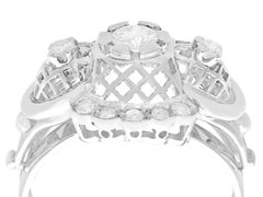 1940s European Diamond and White Gold Cocktail Ring