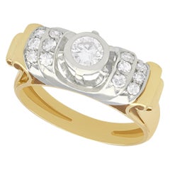 Vintage 1940s Diamond and Yellow Gold Cocktail Ring
