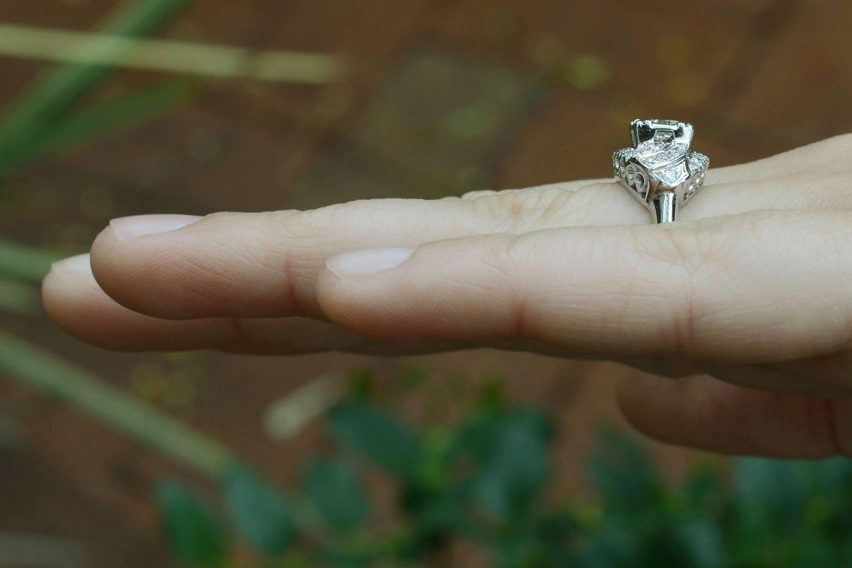 heirloom petite milgrain engagement ring