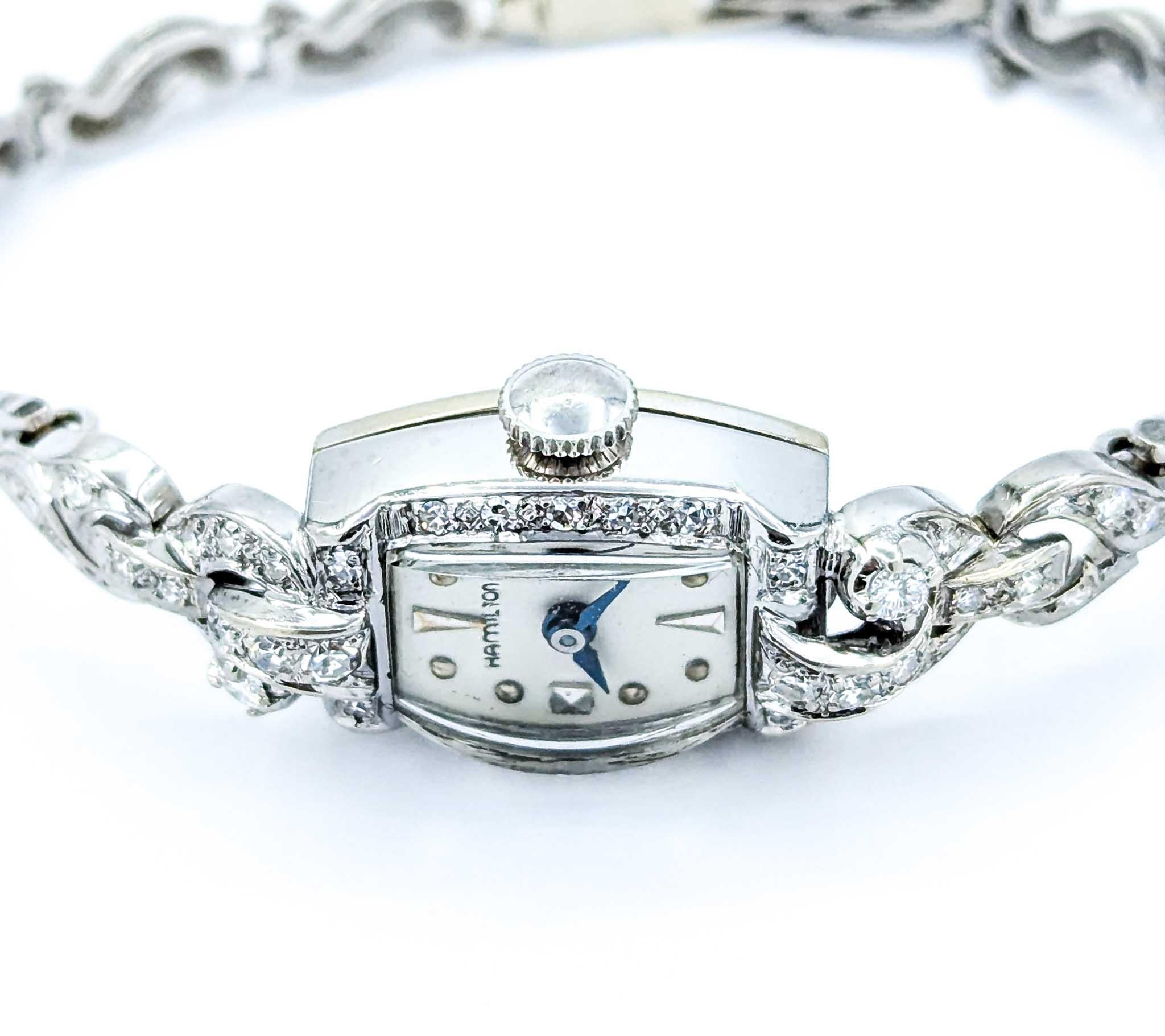 Women's Vintage 1940's Diamond Hamilton Watch For Sale