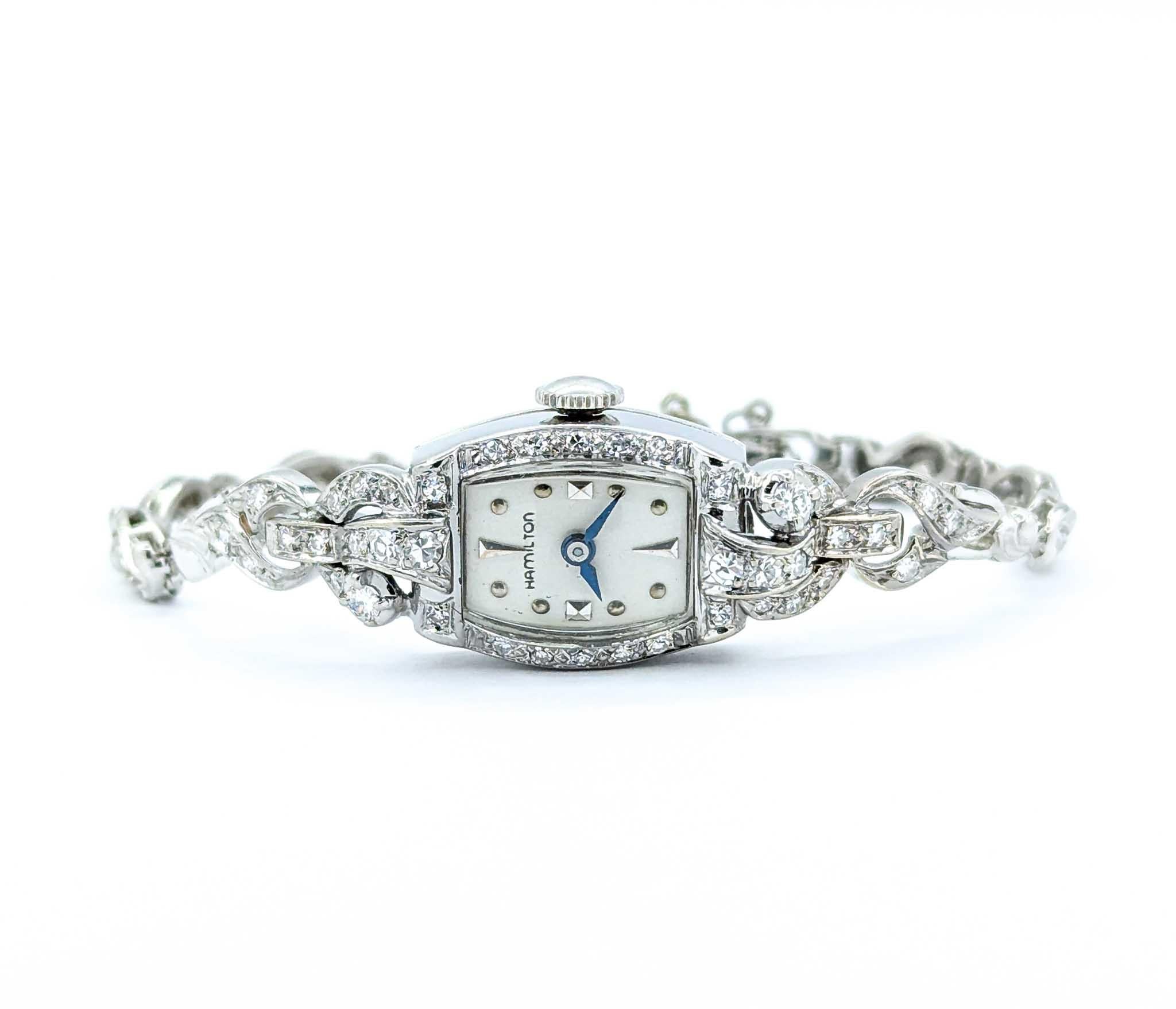 Vintage 1940's Diamond Hamilton Watch For Sale 1