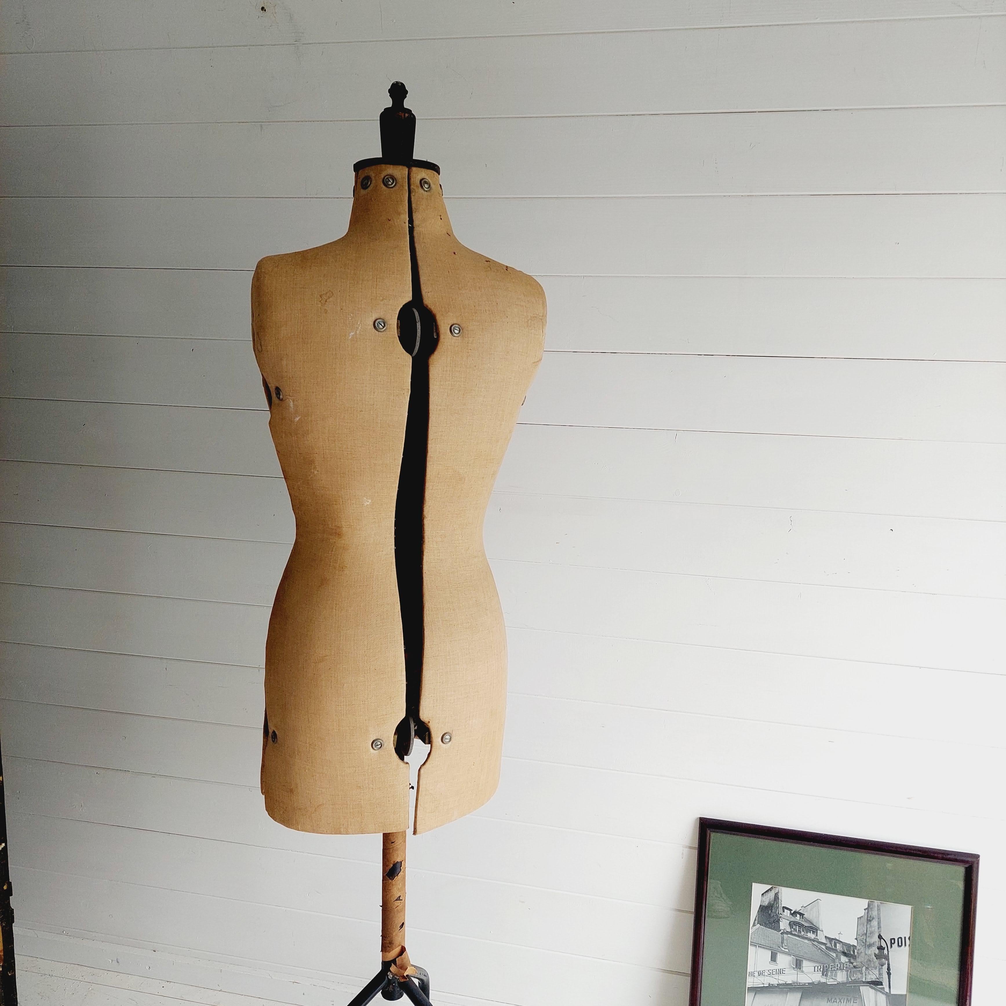 Vintage 1940s Display Linen Dressmake Mannequin Taylors Dummy 6