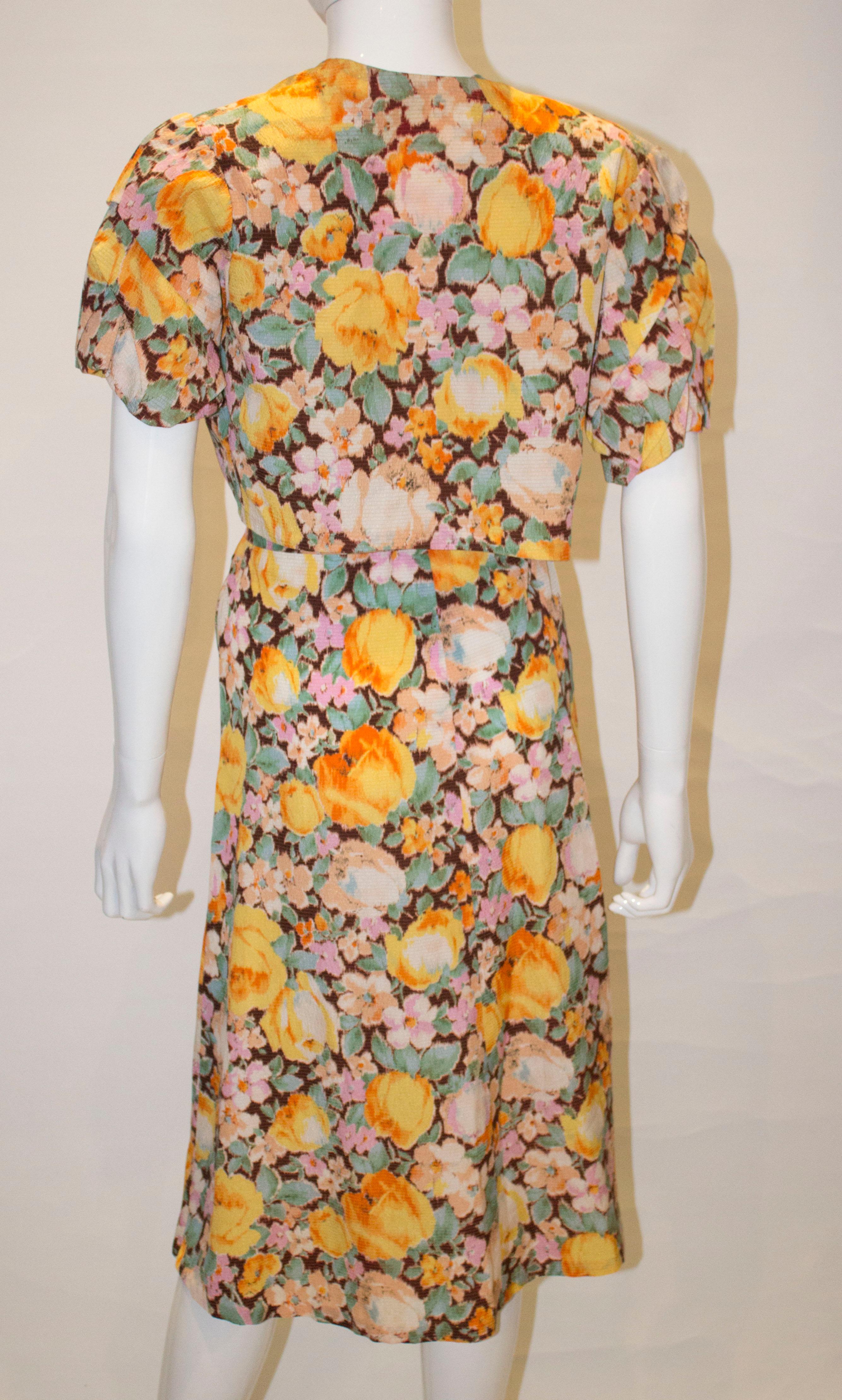 Vintage 1940s Dress and Bolero For Sale 1