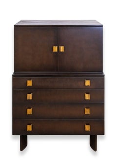 Vintage 1940s Eliel Saarinen for Johnson High Boy Gentlemans Cabinet Chest