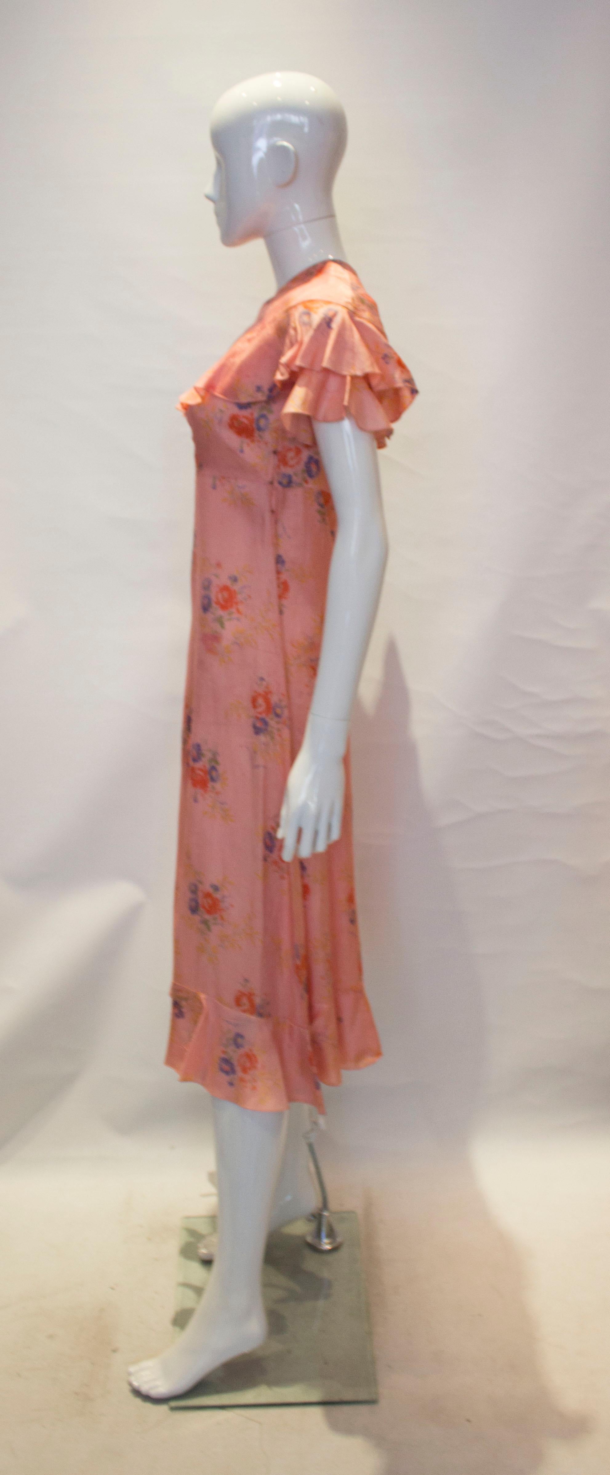 Women's Vintage 1940s Floral Dress