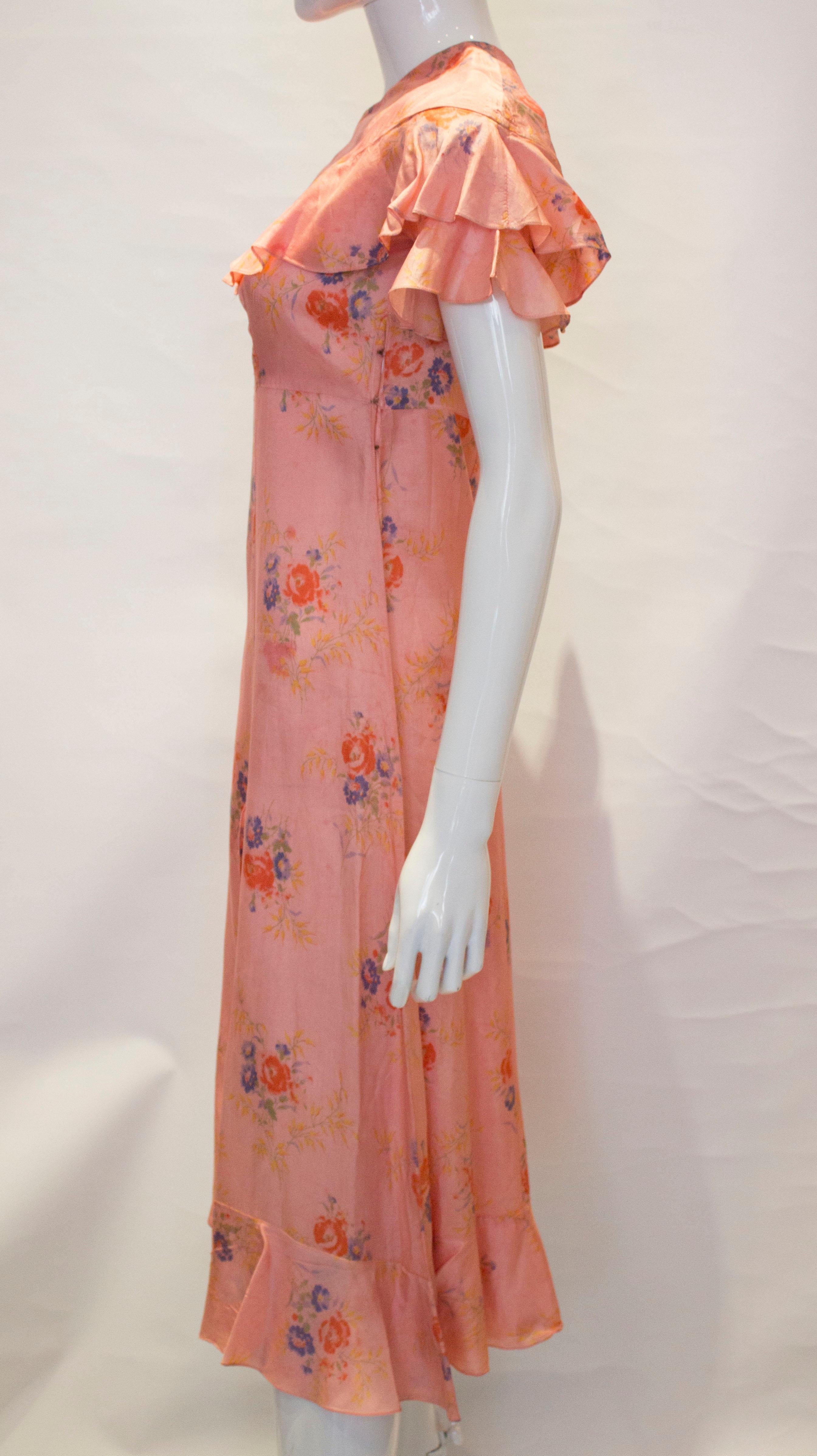Vintage 1940s Floral Dress 1