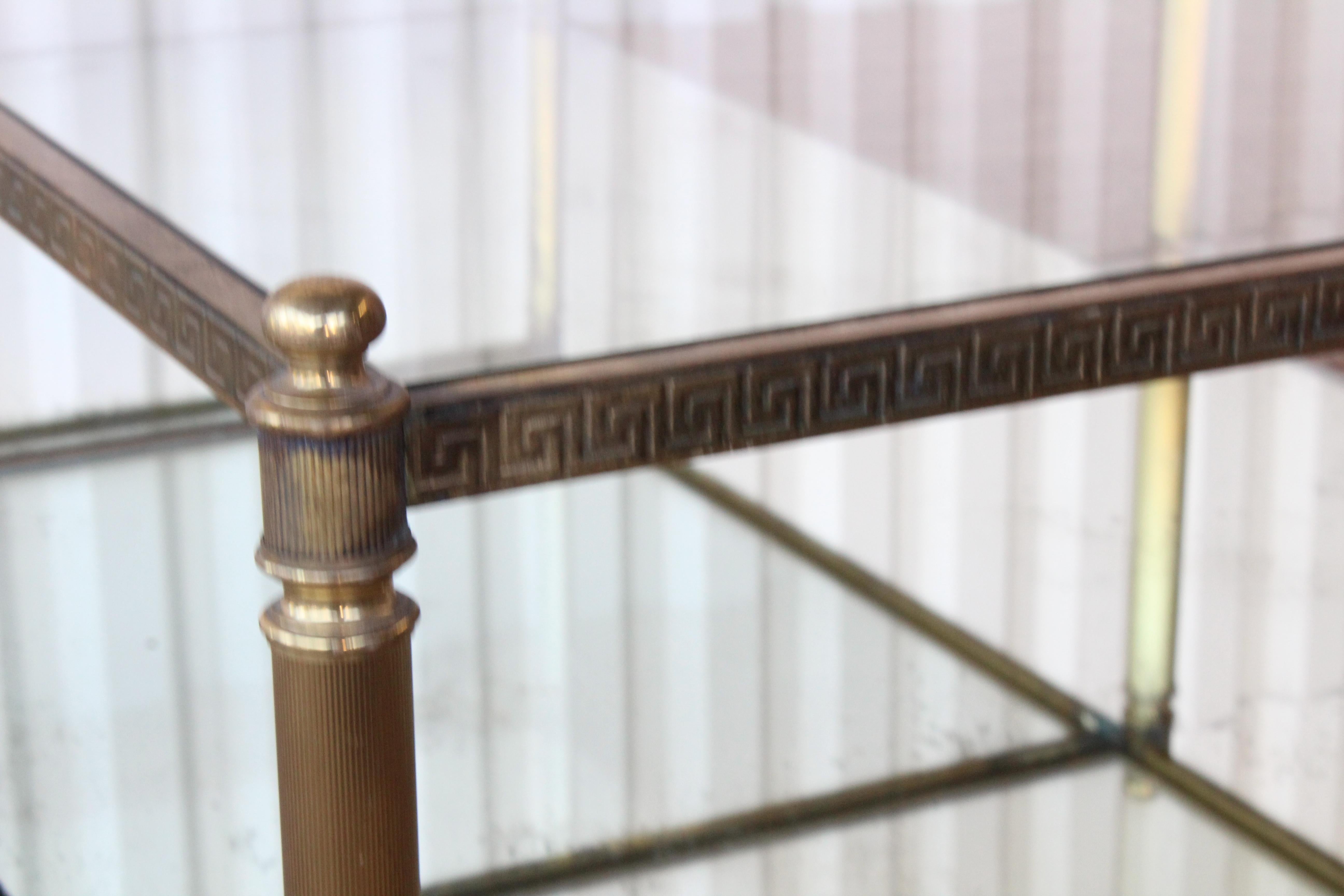 Vintage 1940s French Brass Tiered Coffee Table 9