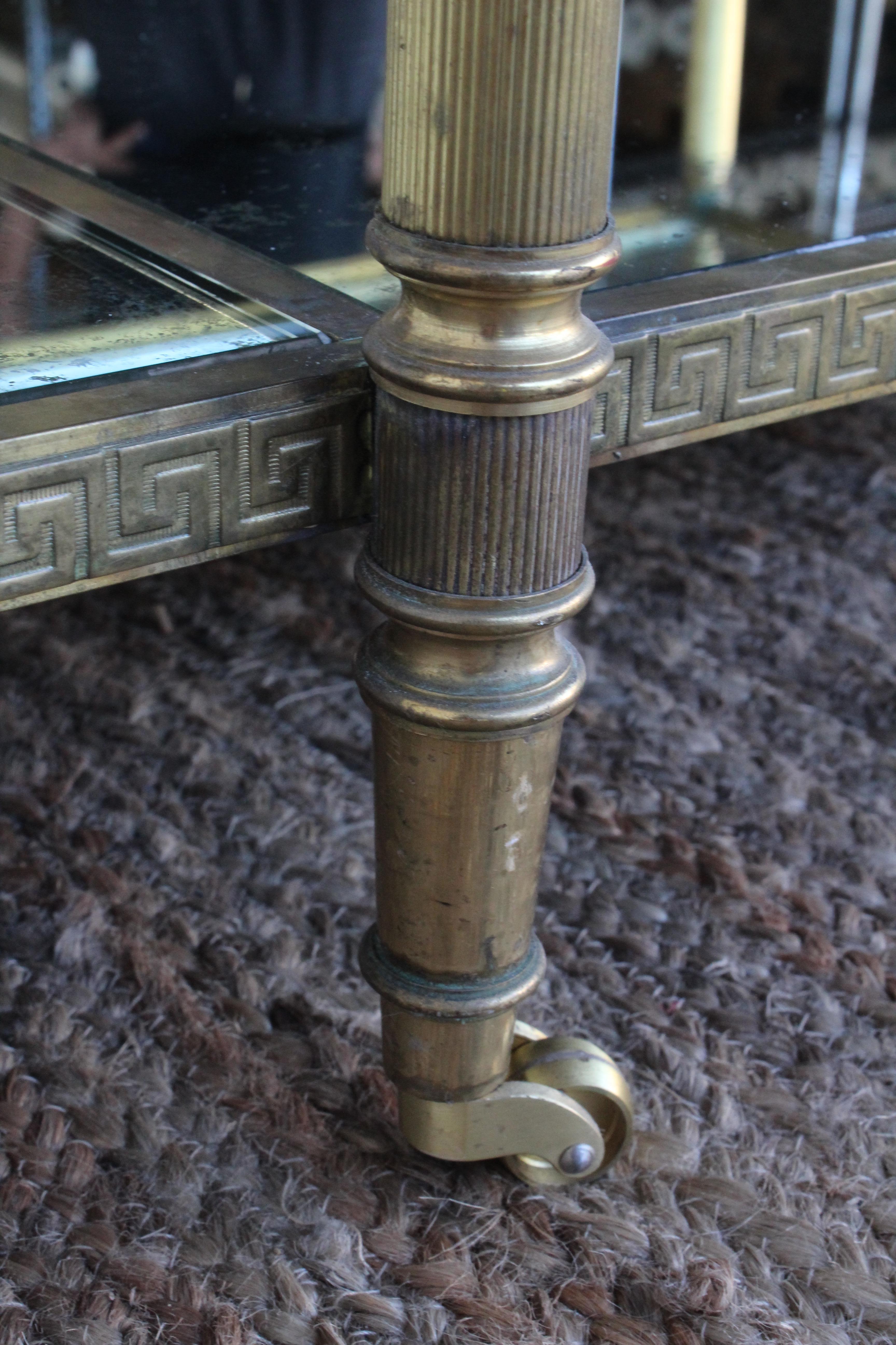 Vintage 1940s French Brass Tiered Coffee Table 15