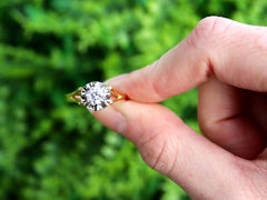 Vintage 1940s French Diamond and Yellow Gold Solitaire Engagement Ring