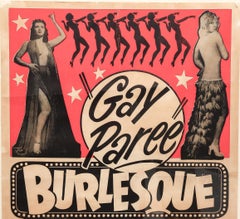 Vintage 1940s "Gay Paree" Burlesque Poster
