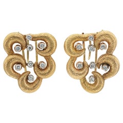Doppie clip in oro e diamanti vintage degli anni '40