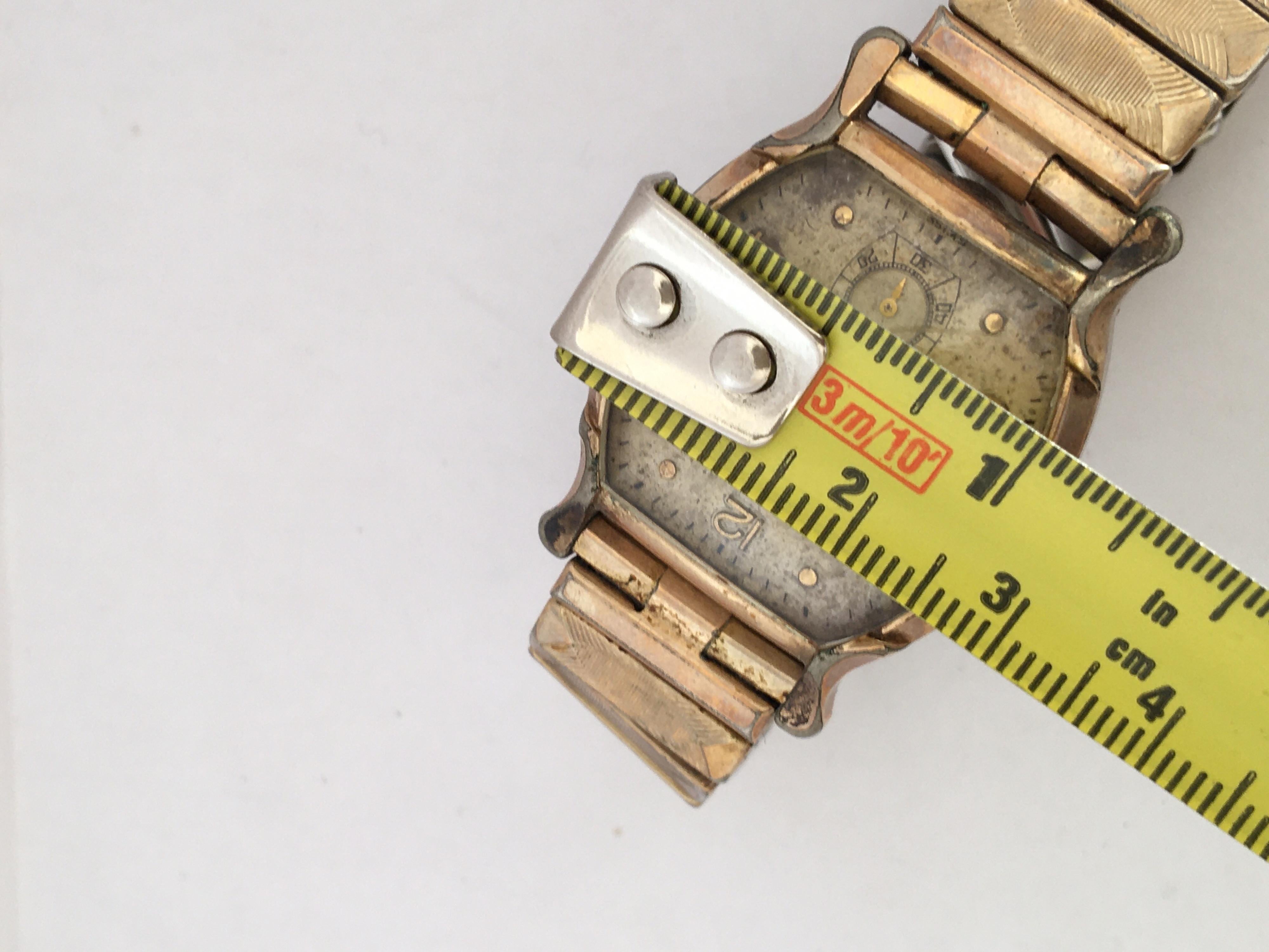 Vintage 1940s Gold-Plated Bulova Mechanical Watch For Sale 6