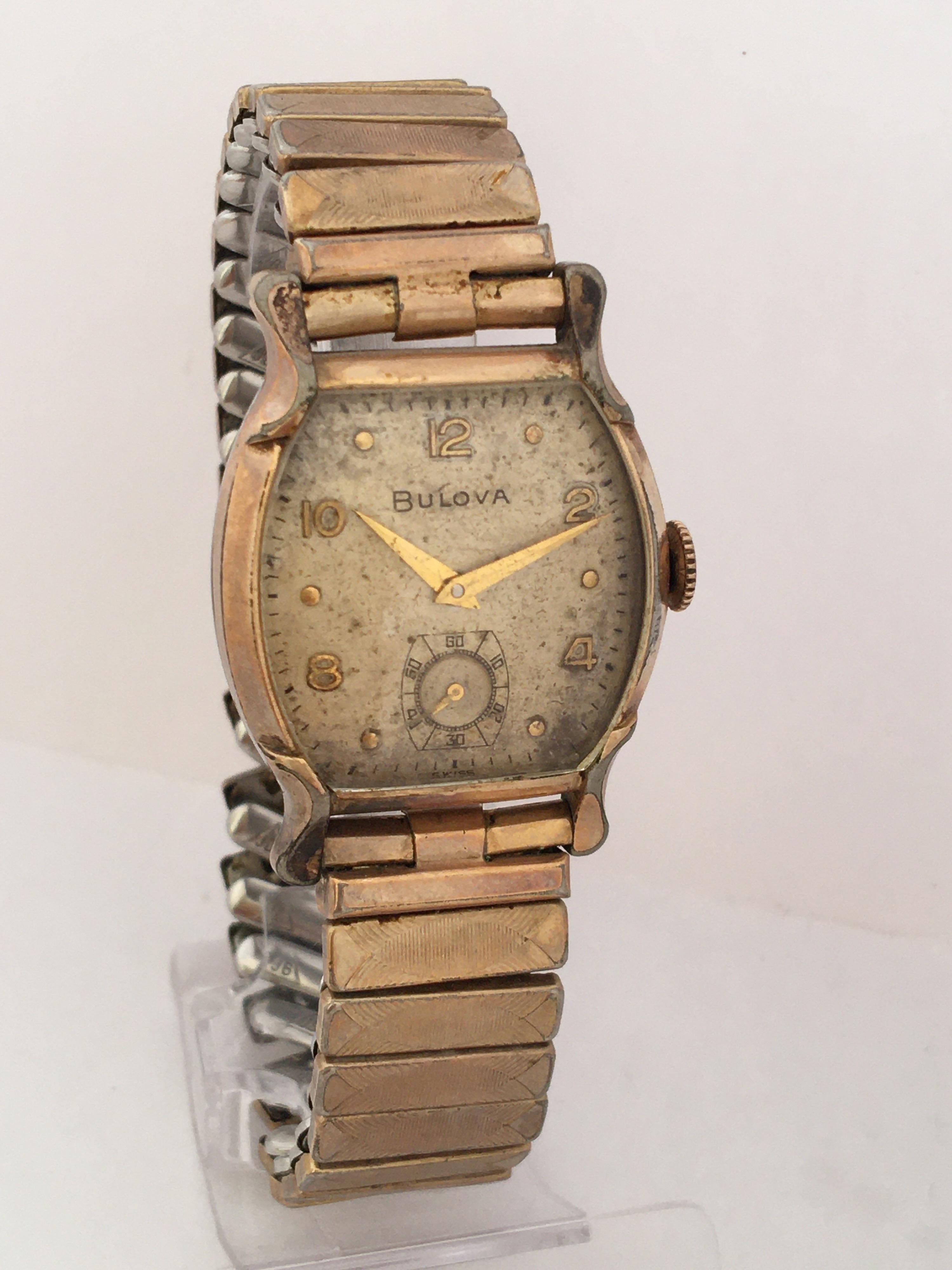 Vintage 1940s Gold-Plated Bulova Mechanical Watch For Sale 9