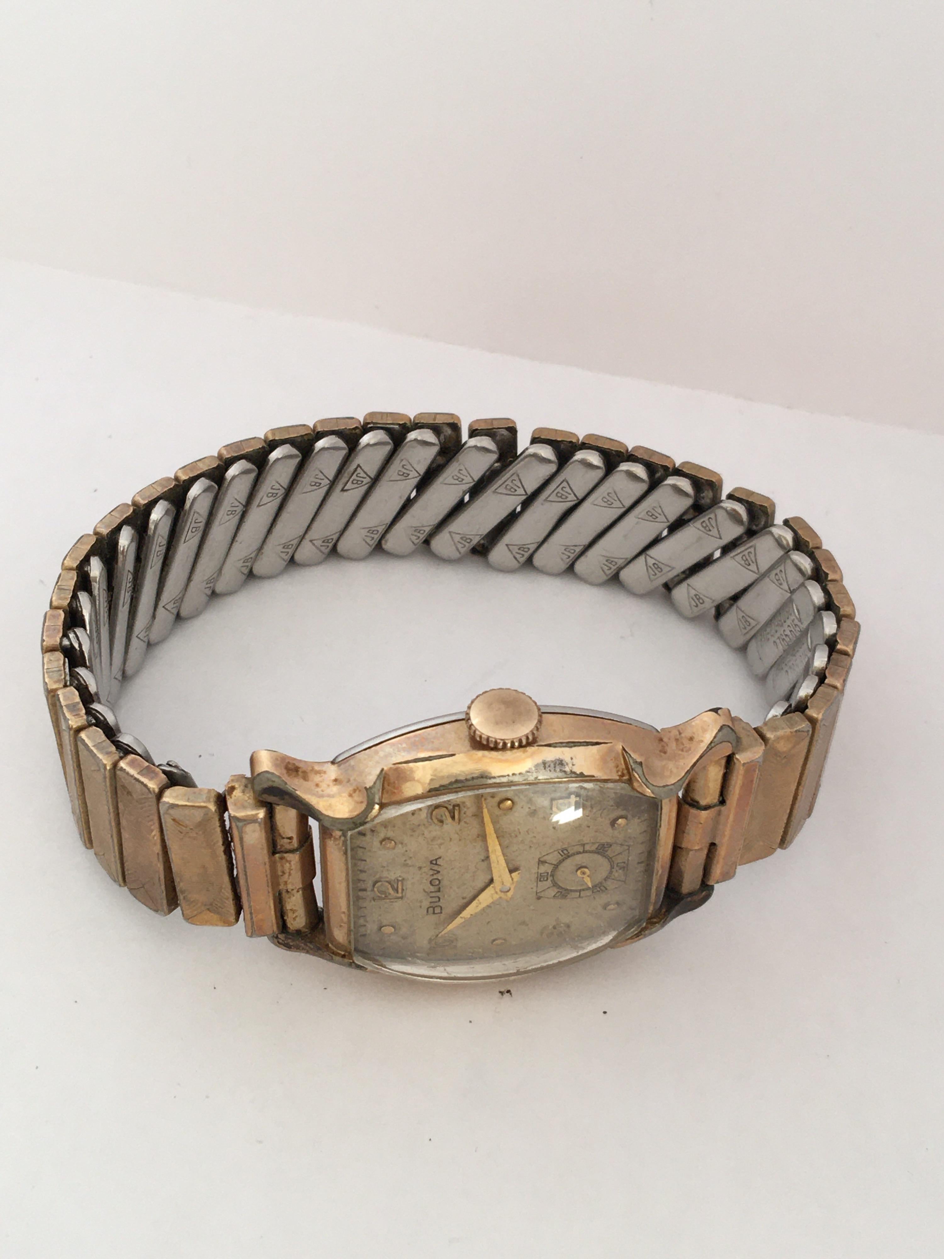 Vintage 1940s Gold-Plated Bulova Mechanical Watch For Sale 1