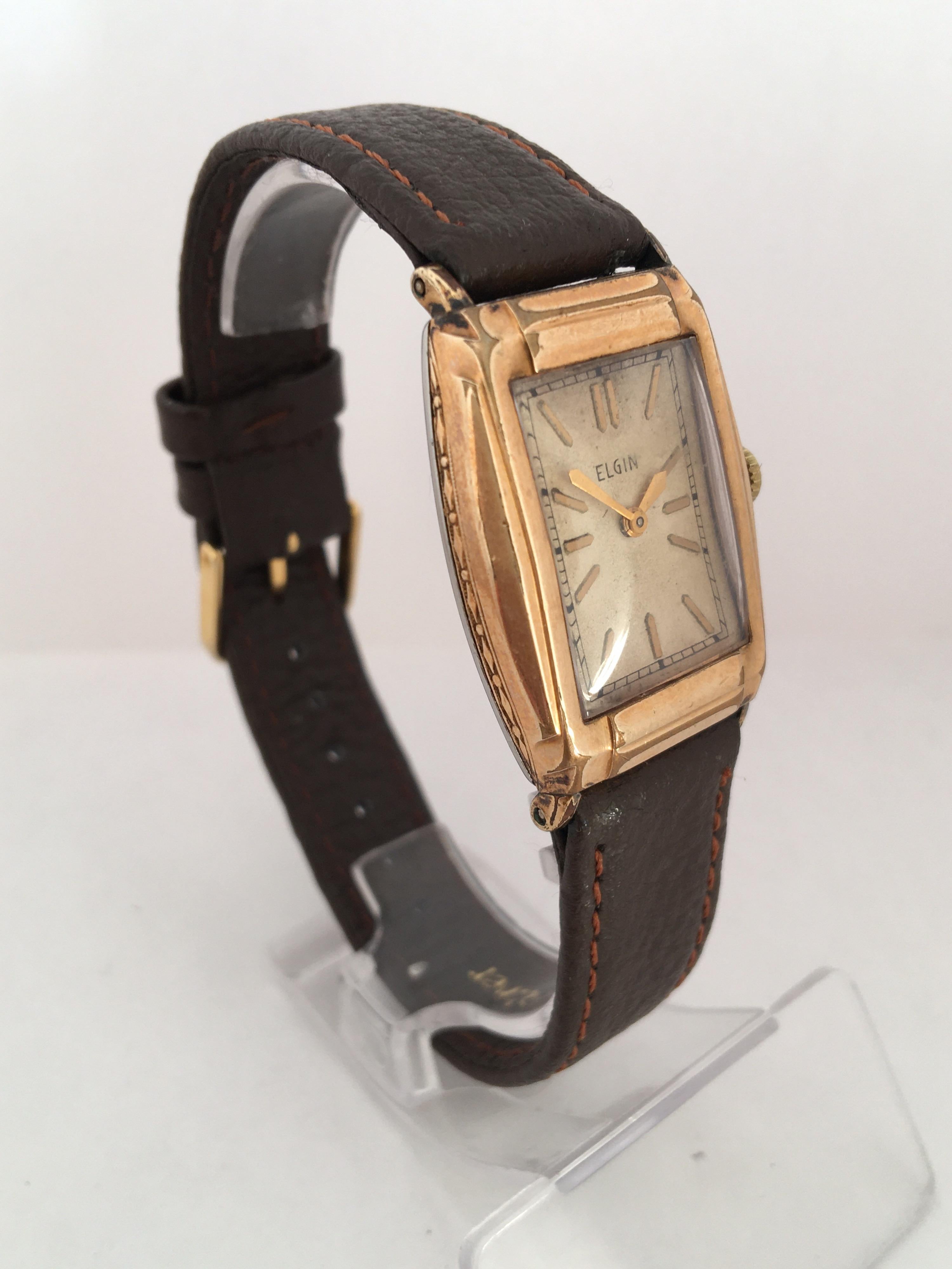 This beautiful vintage mechanical pre owned watch is in good working condition and it is ticking well. This watch shows Some signs of ageing as The case is a bit tarnished as shown. Tiny scratches on the glass. 

Please study the images carefully as