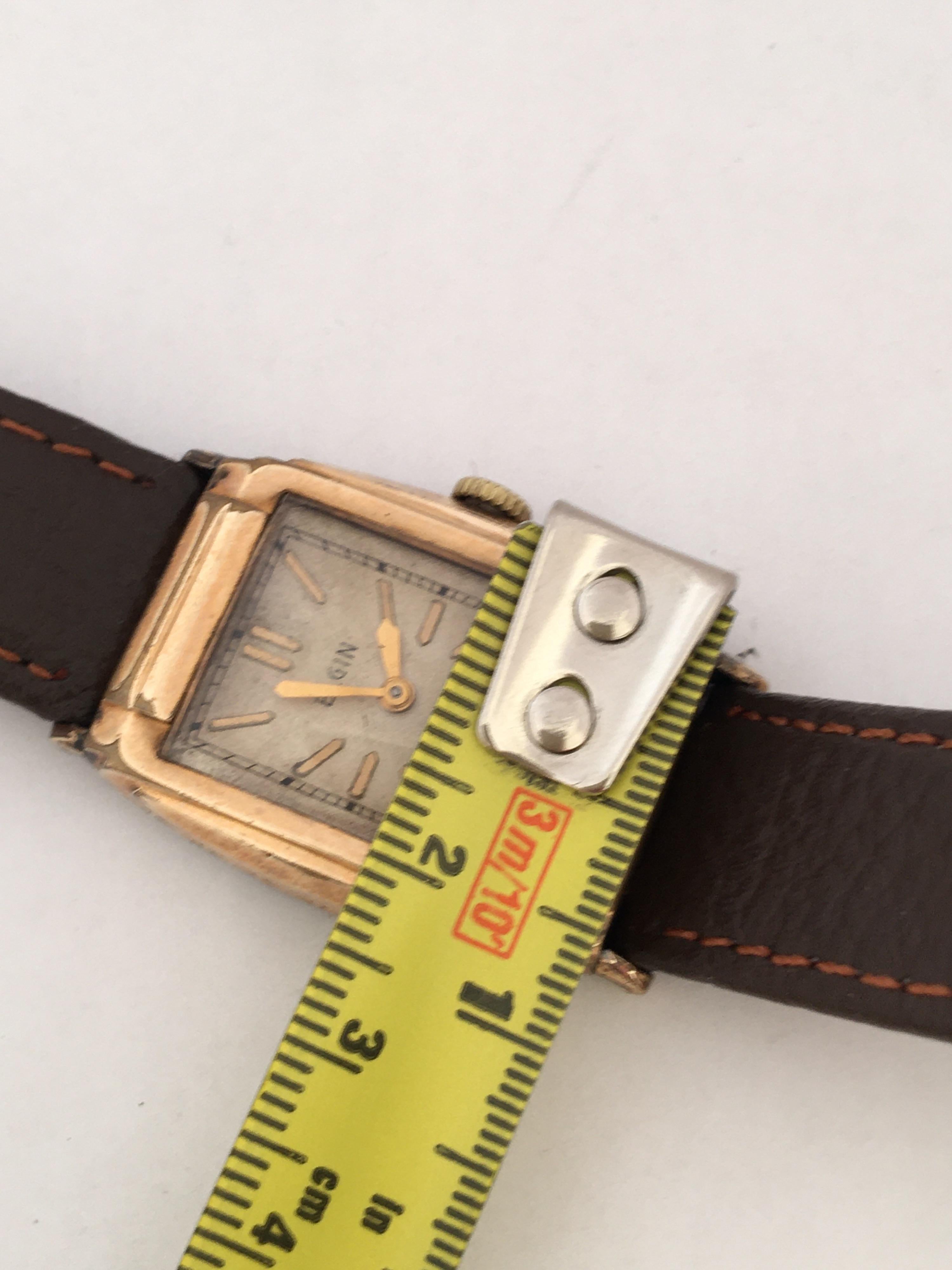 Women's or Men's Vintage 1940s Gold-Plated Manual Mechanical Watch For Sale