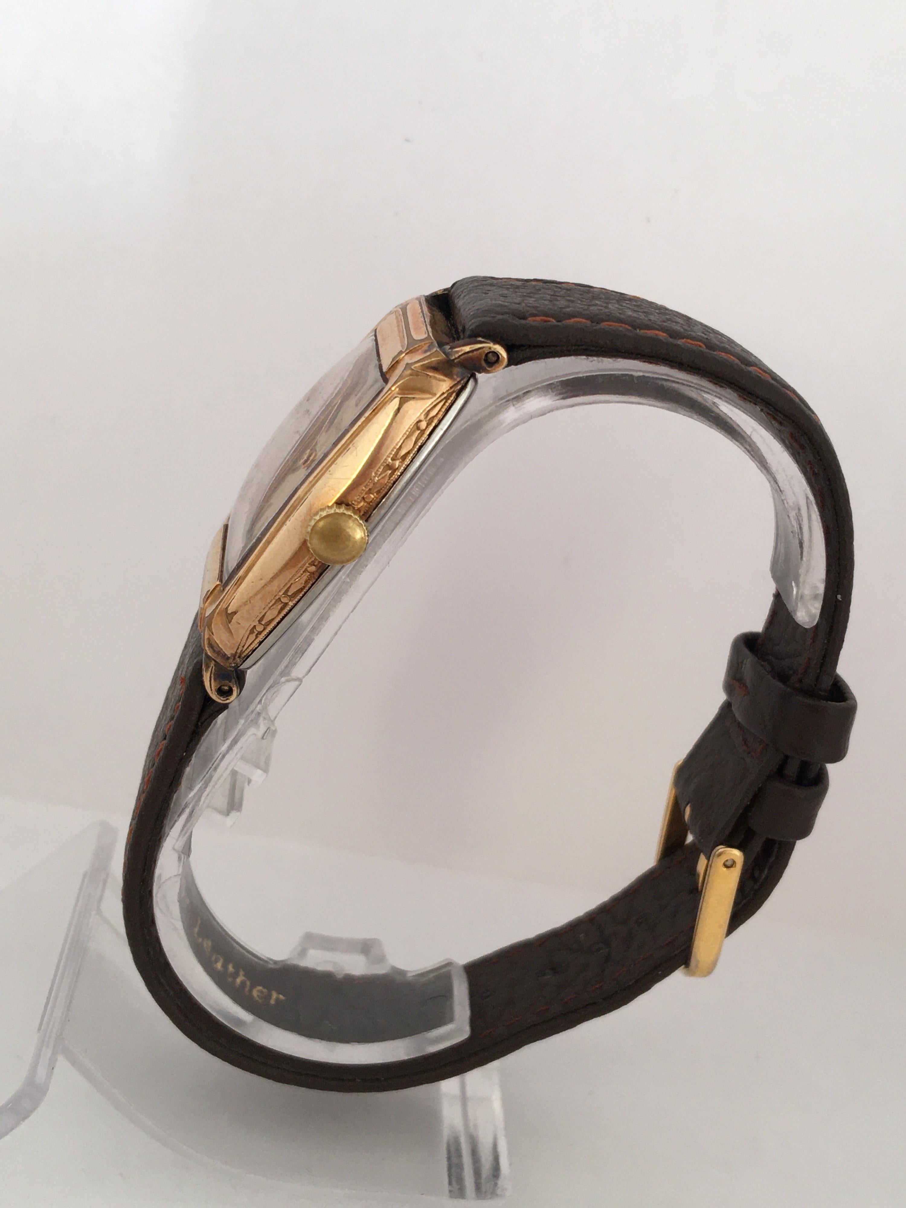 Vintage 1940s Gold-Plated Manual Mechanical Watch For Sale 3