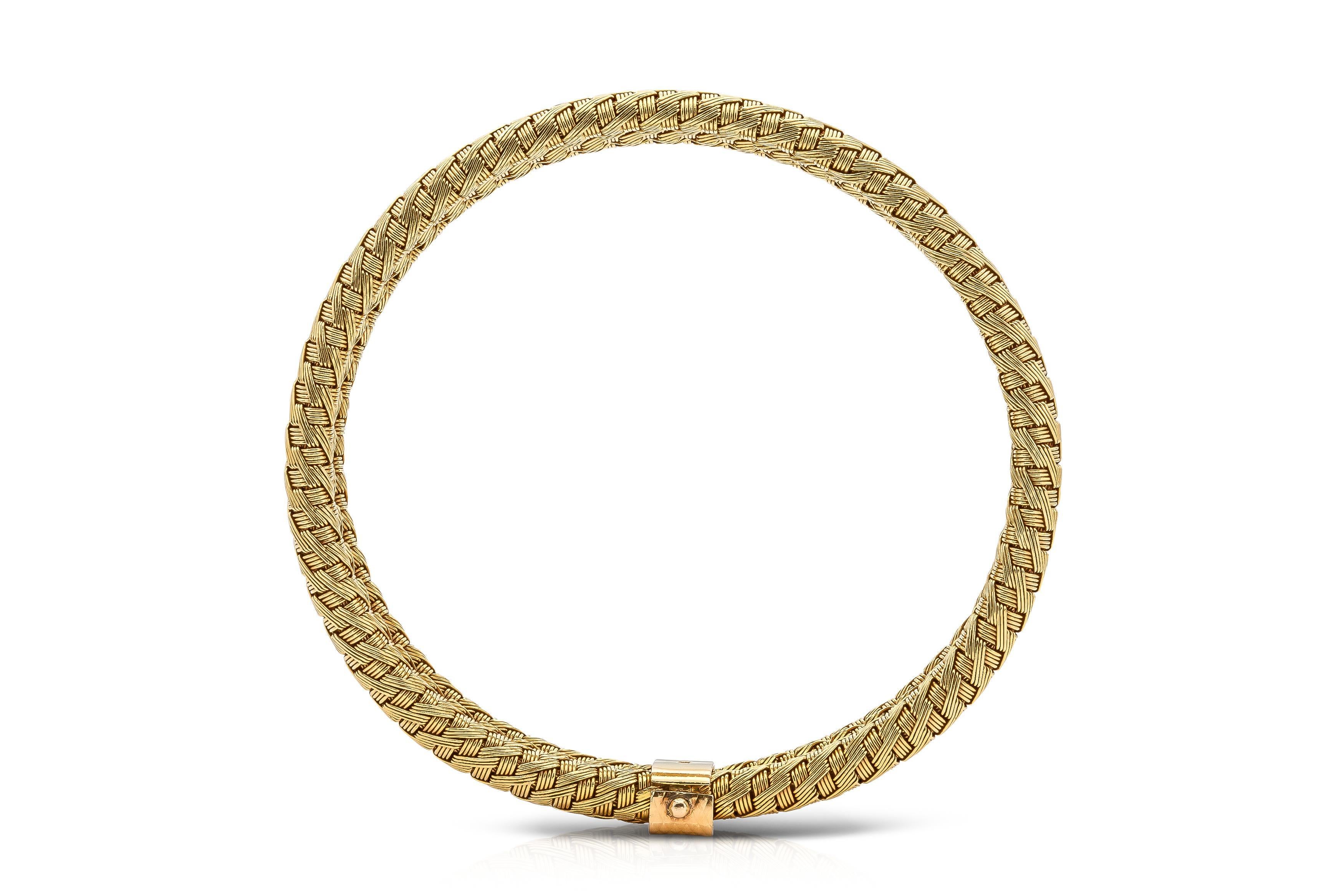 Bracelet tissé en or vintage des années 1940 Pour femmes en vente