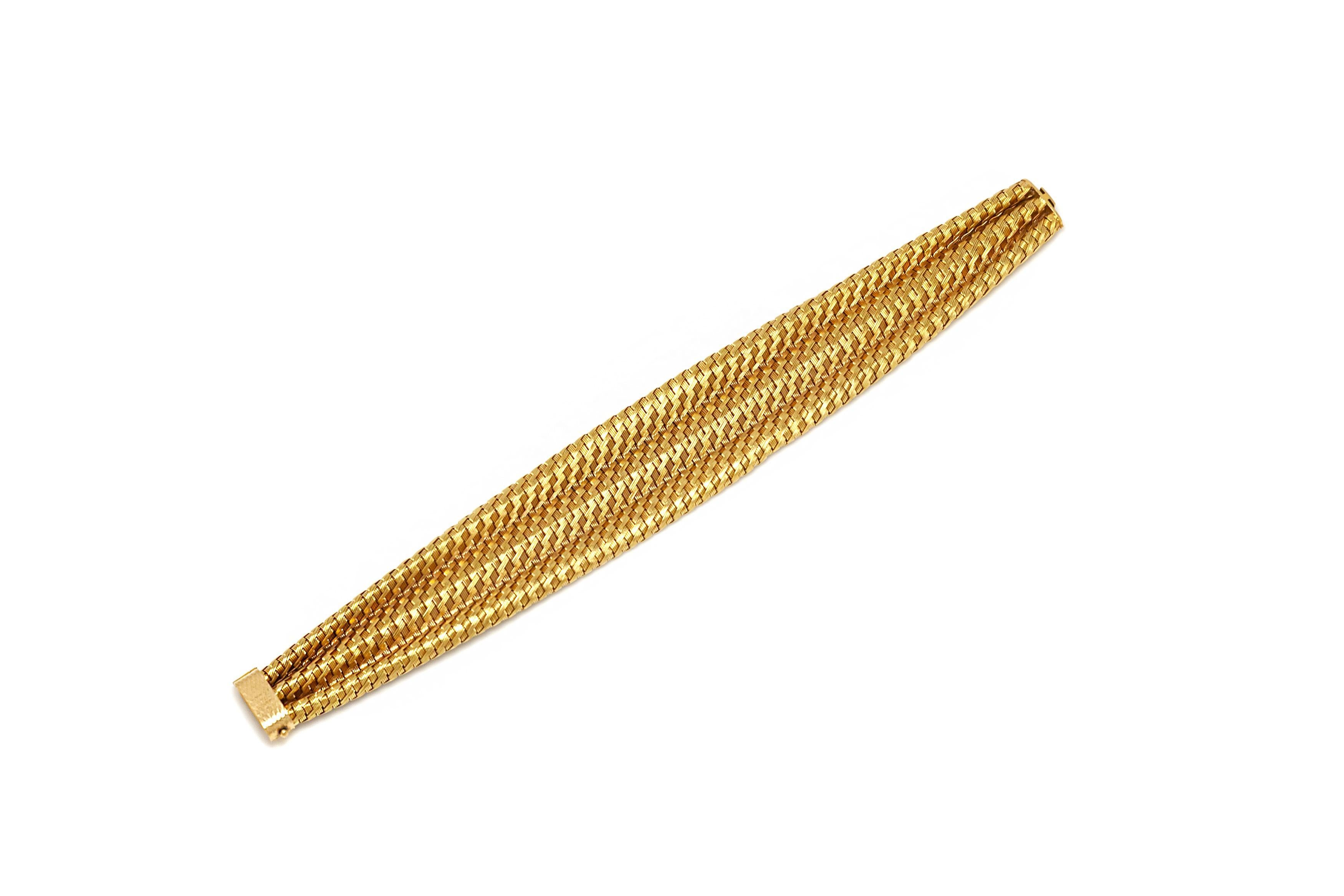Vintage 1940er Gold gewebtes Armband im Angebot 1