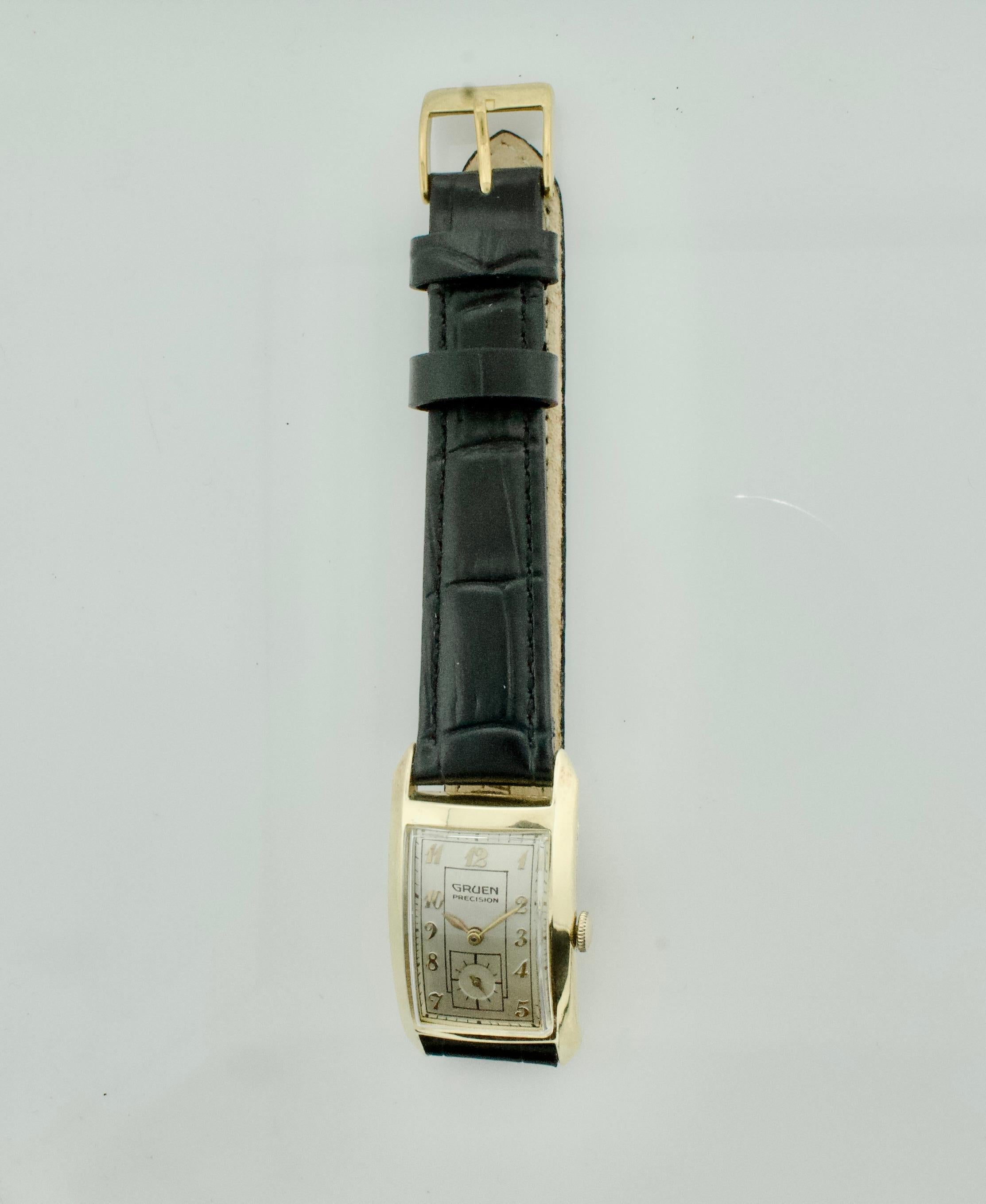 Vintage 1940's Gruen Curved Watch Yellow Gold Filled en vente 2