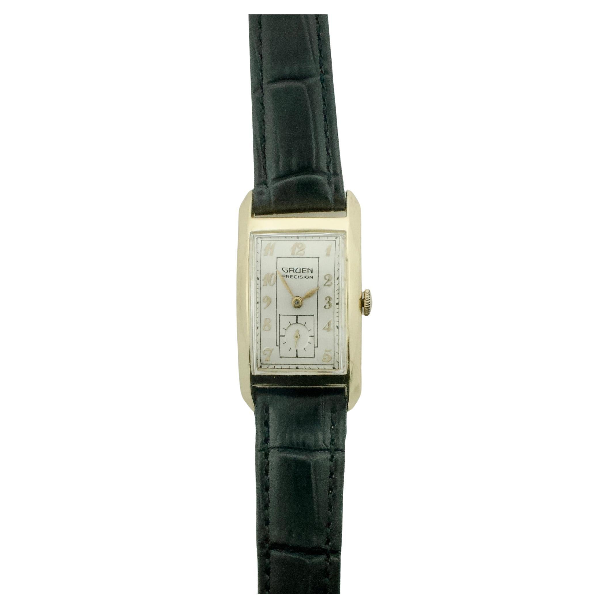 Vintage 1940's Gruen Curved Watch Yellow Gold Filled