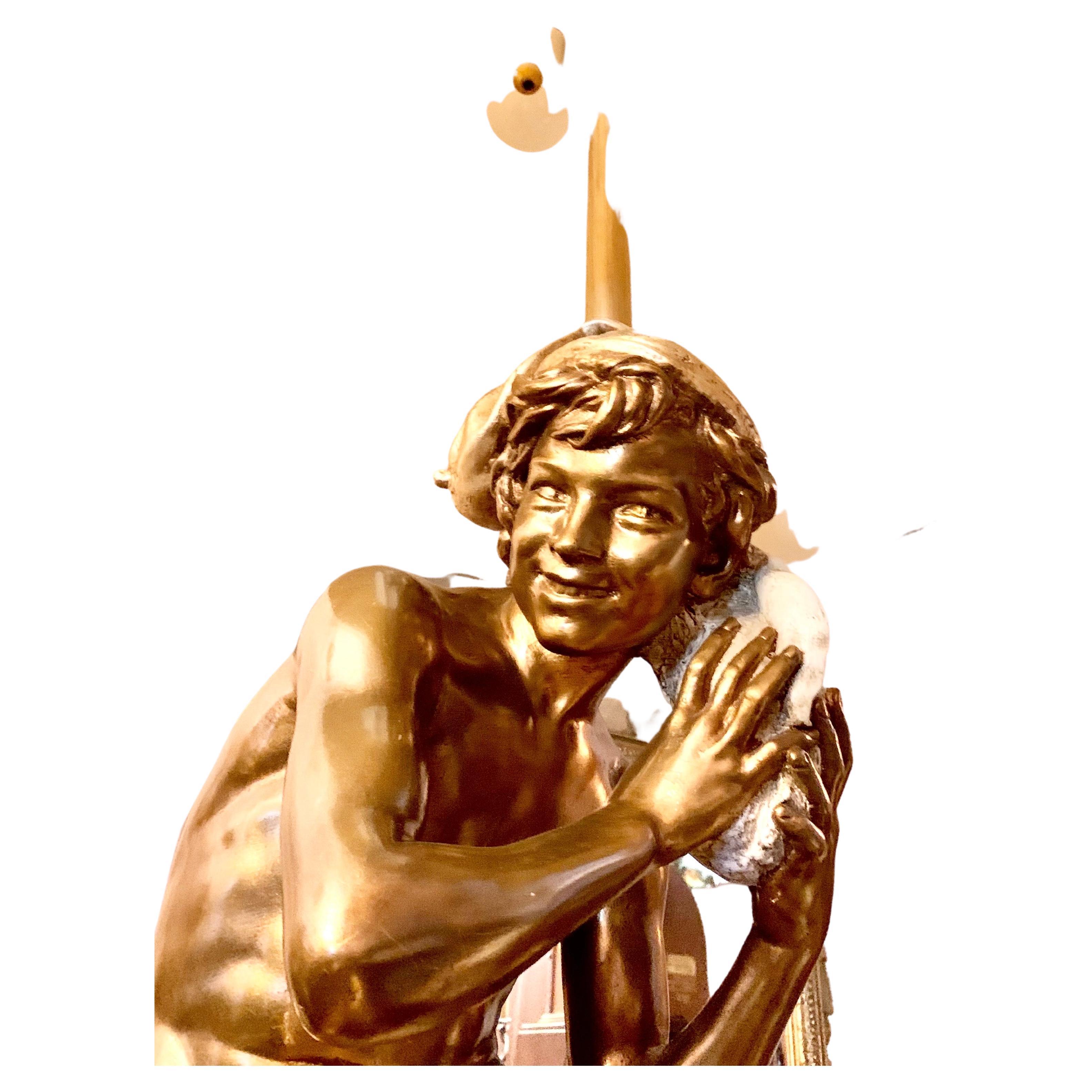 Américain Lampe Marbro Hollywood Regency des années 1940 avec abat-jour d'origine en vente