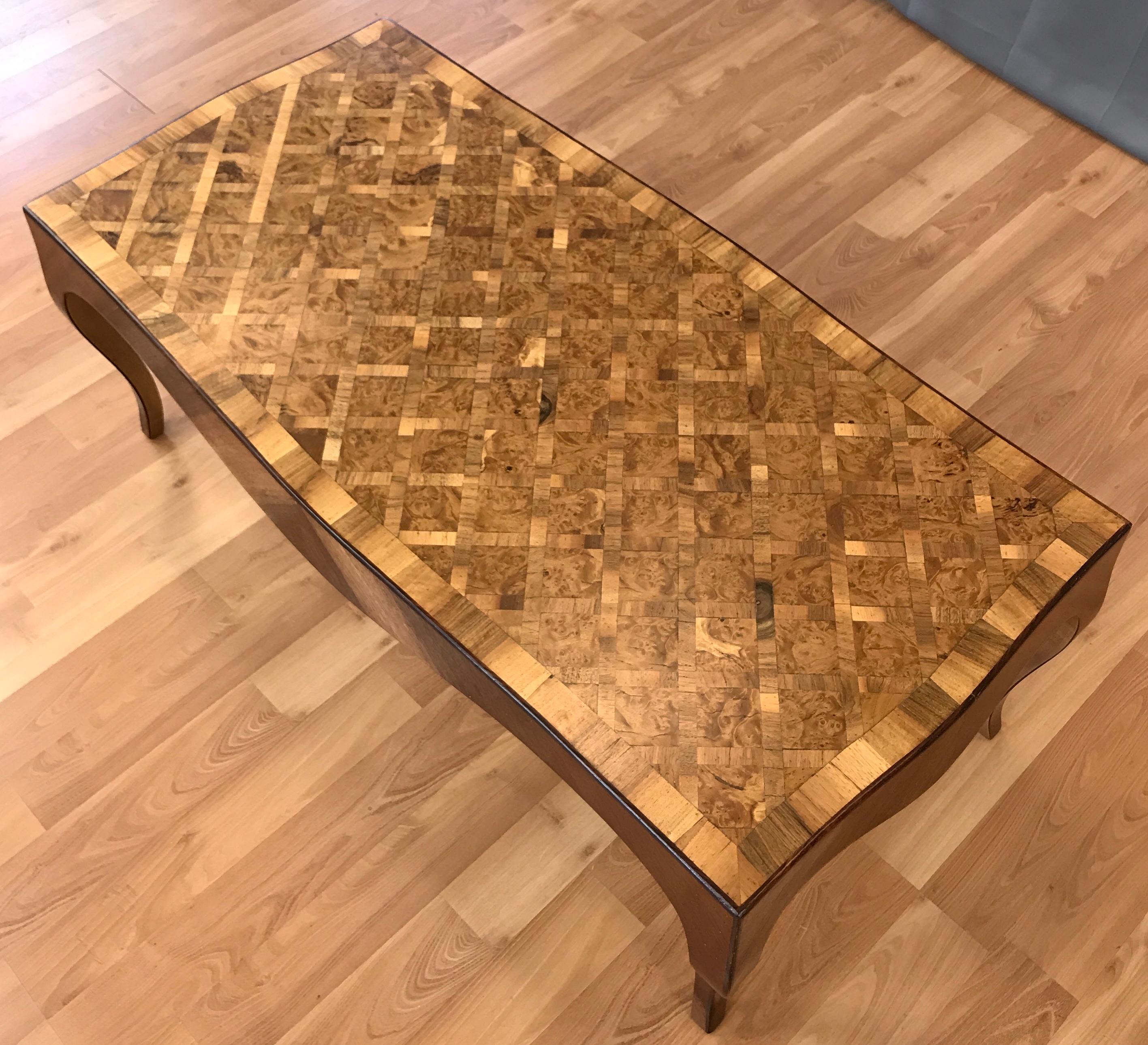 Vintage 1940s Italian Marquetry Coffee Table 8