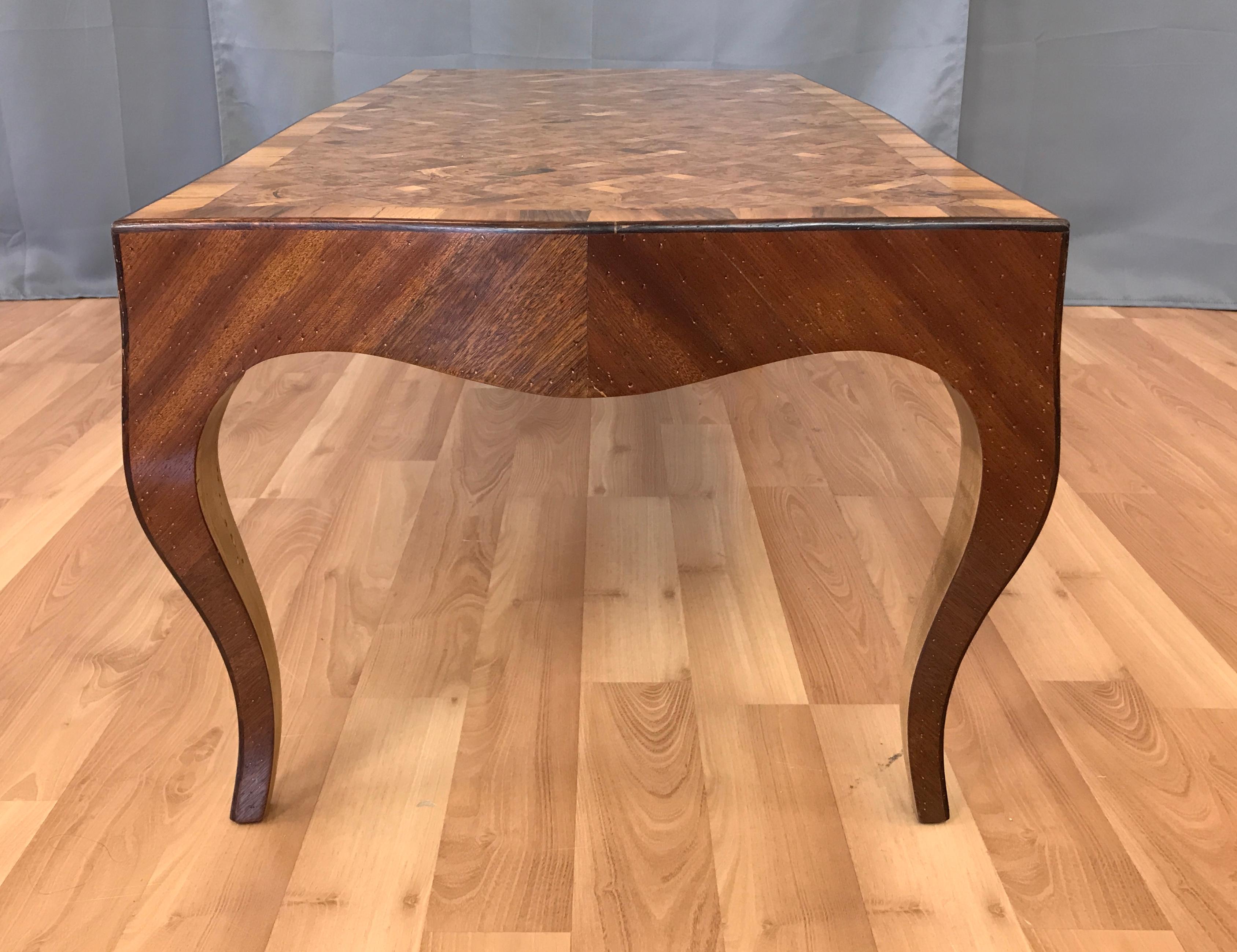 Mid-20th Century Vintage 1940s Italian Marquetry Coffee Table