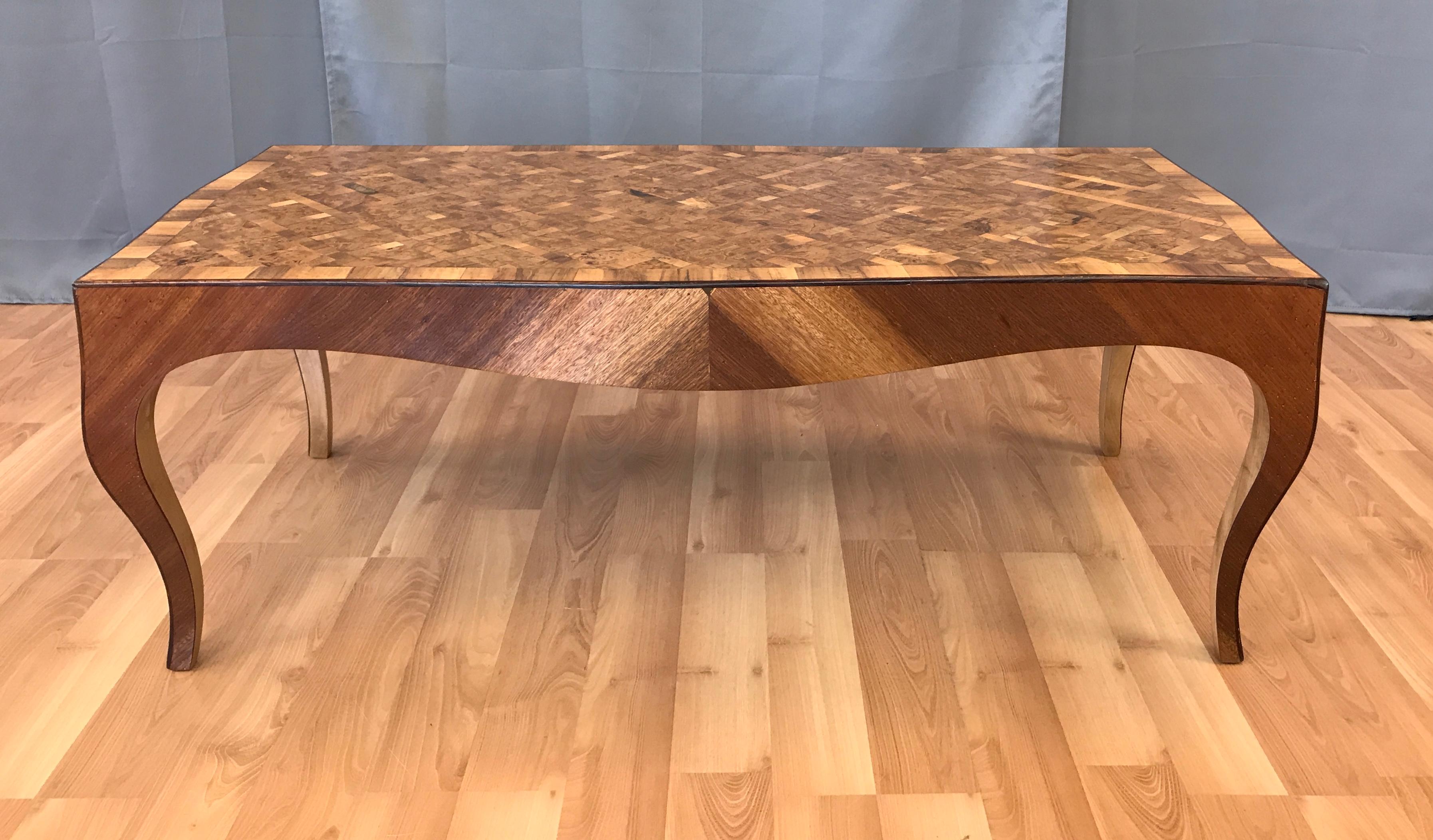 Vintage 1940s Italian Marquetry Coffee Table 1
