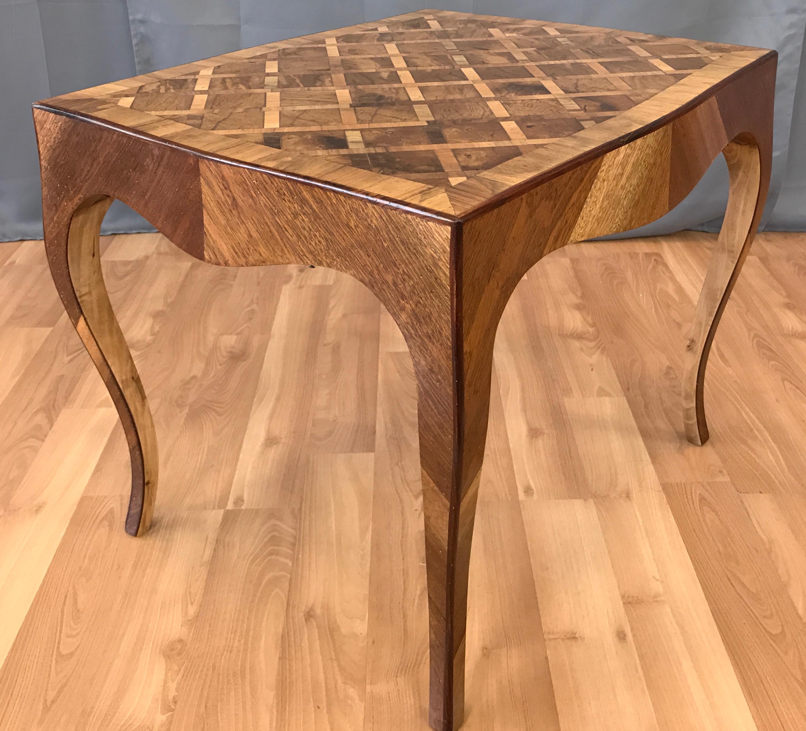 Vintage 1940s Italian Marquetry End Table A 3