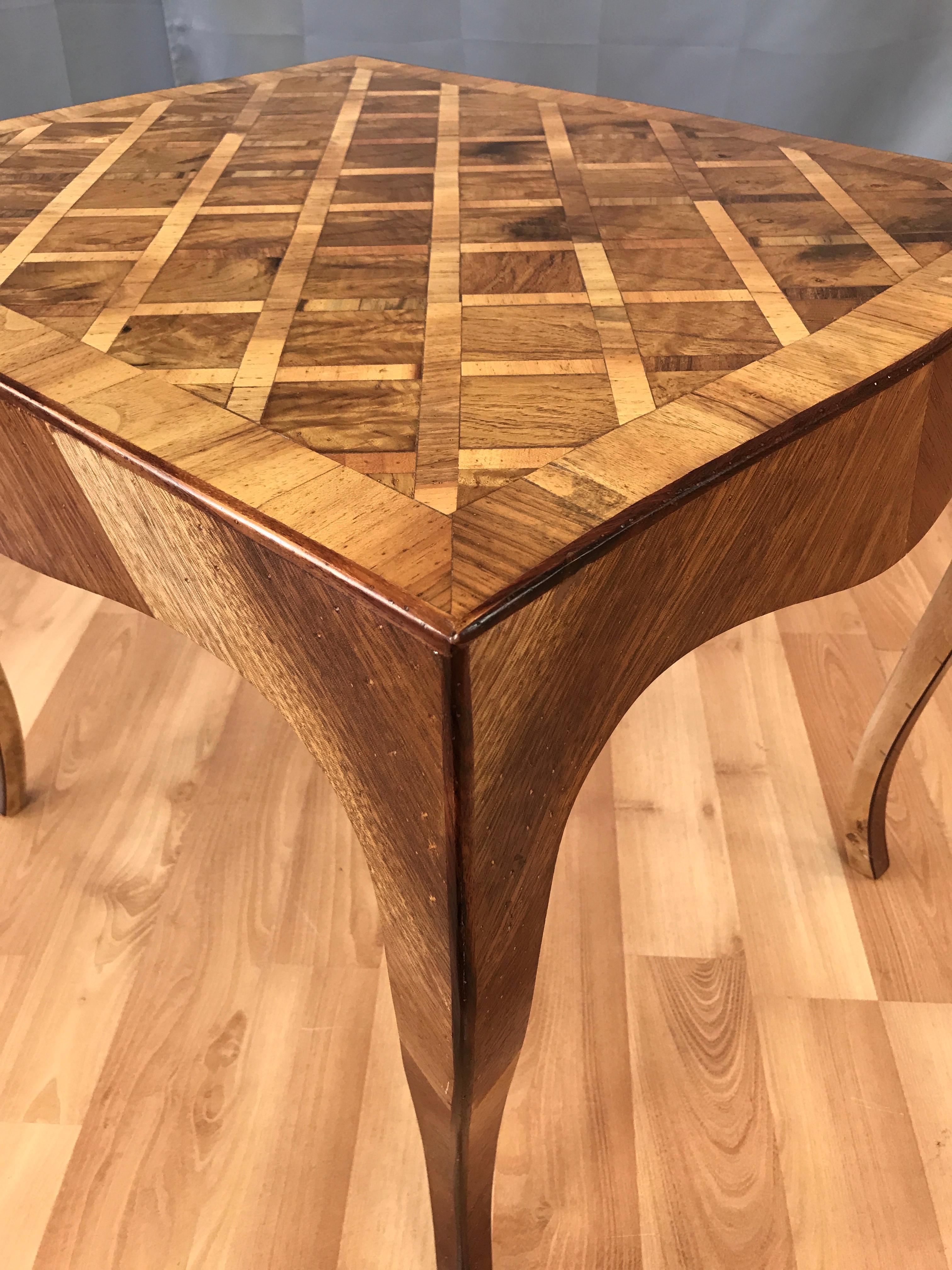 Vintage 1940s Italian Marquetry End Table A In Good Condition In San Francisco, CA