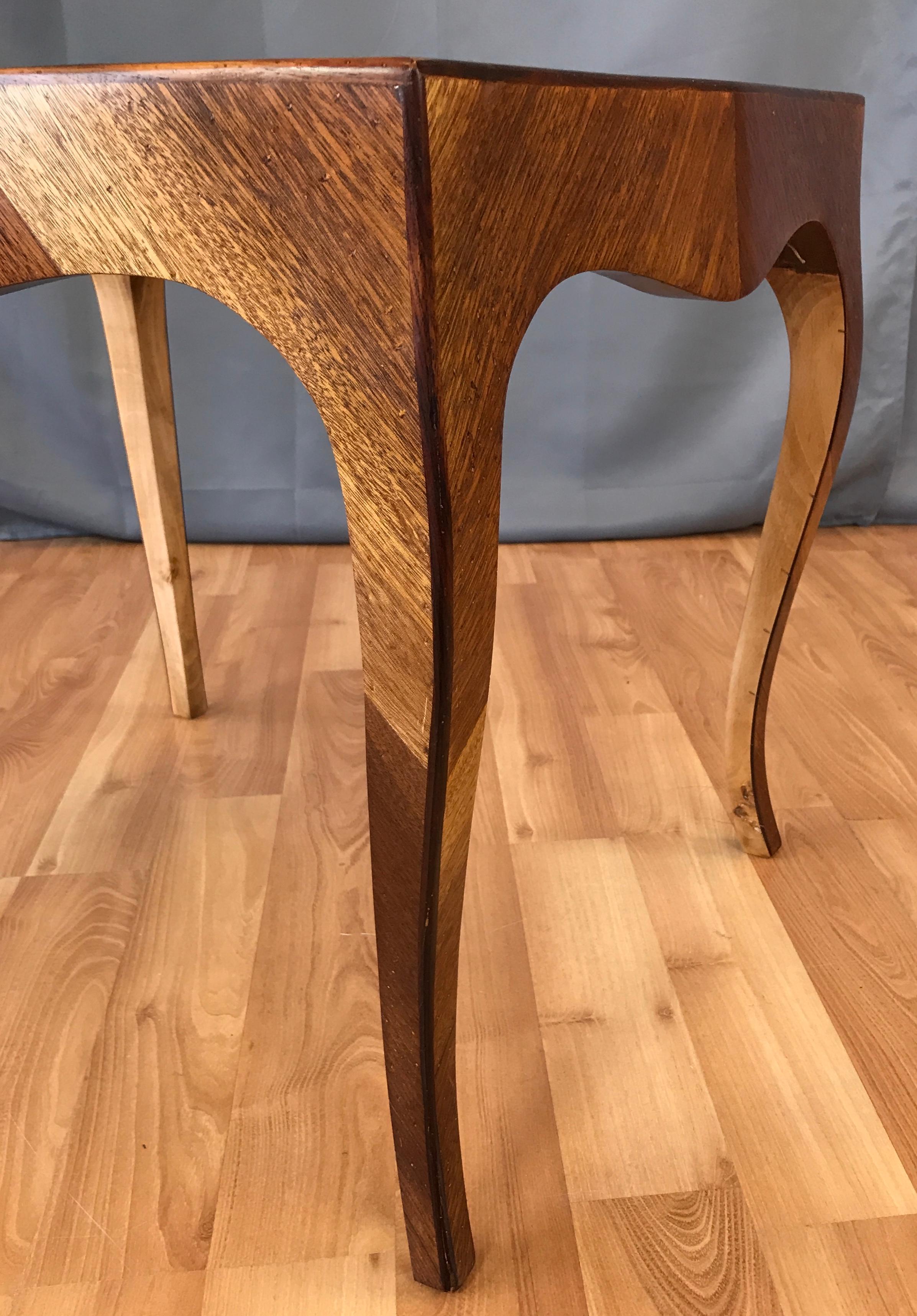 Mid-20th Century Vintage 1940s Italian Marquetry End Table A