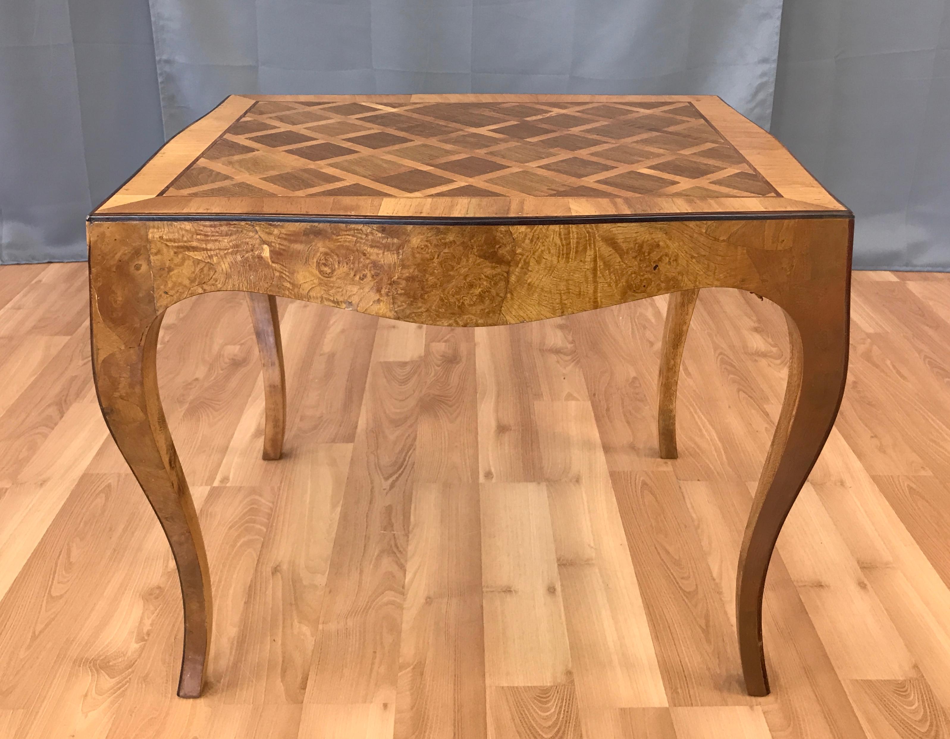 Vintage 1940s Italian Marquetry End Table B In Good Condition In San Francisco, CA